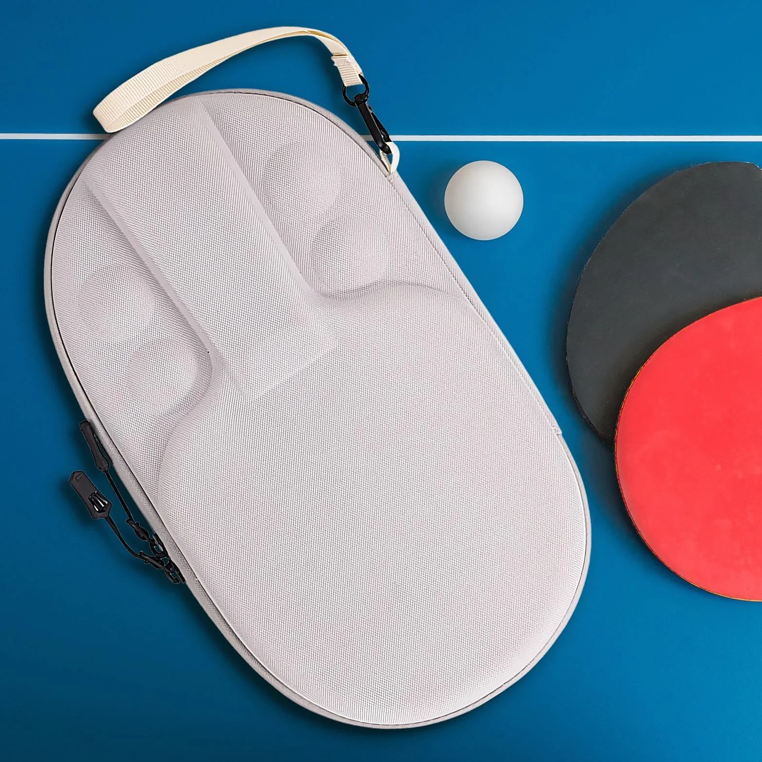 Paleta Tenis Mesa Carcasa Dura Protector Arañazos Portátil EVA Tela Oxford Capacidad 2 Palas 4 Bolas