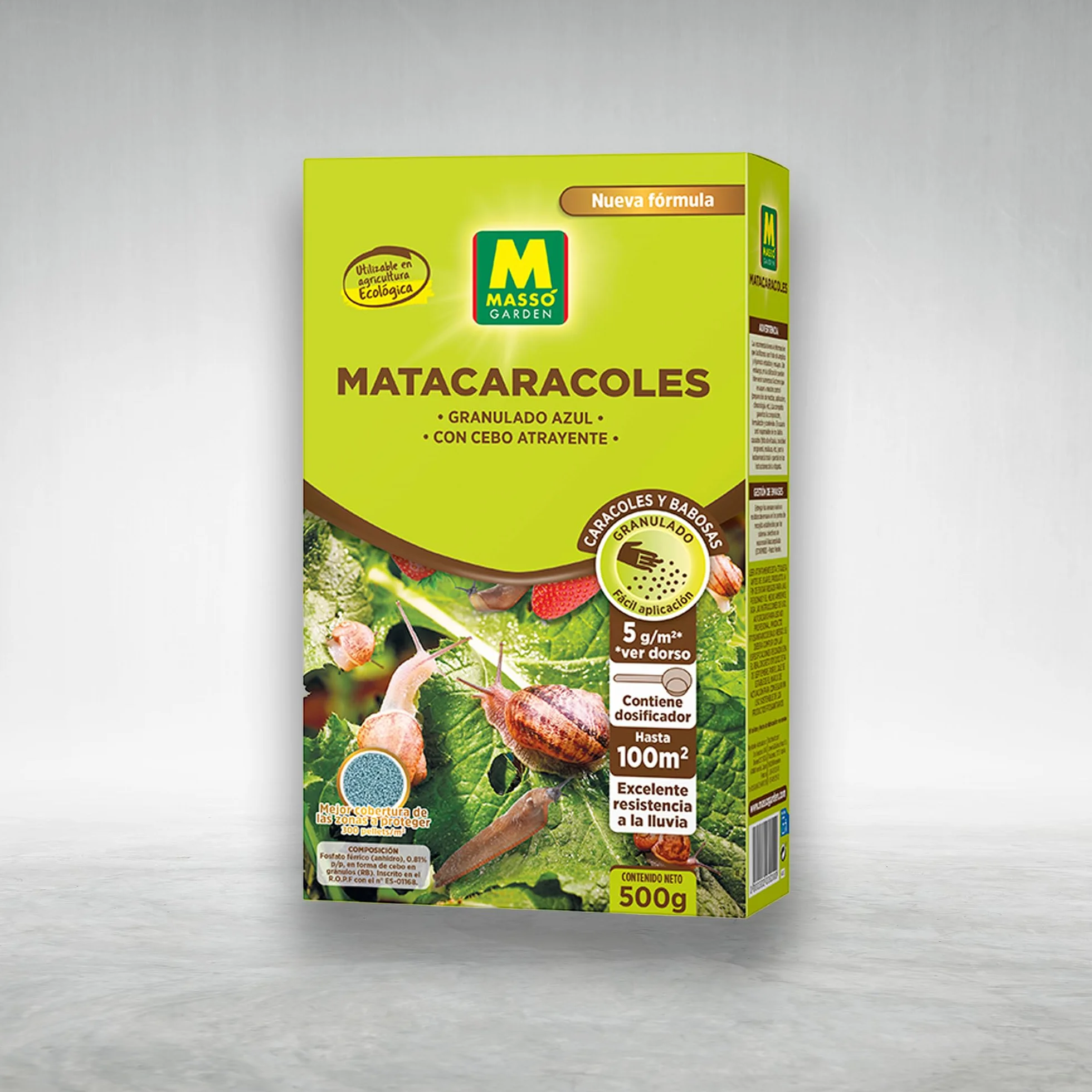 Cebo Granulado Matacaracoles para Eliminar Caracoles y Babosas de 500 G ECOLÓGICO para 100 m2 | Excelente Resistencia a la Lluvia | Granulado Azul con Cebo Atrayente | Nexum Market