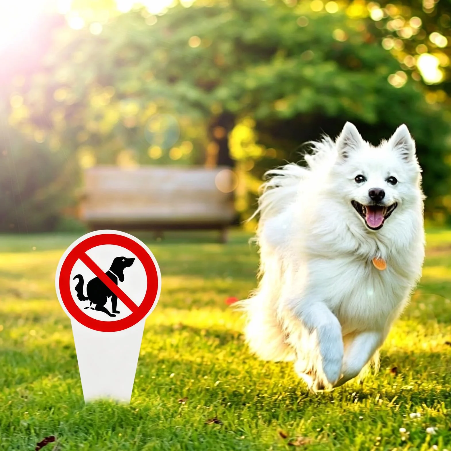 4 paneles de excrementos caninos prohibidos, señalización de PVC para jardín, césped, parque, impreso a doble cara, resistente a las inclemencias del tiempo, con estaca de fijación