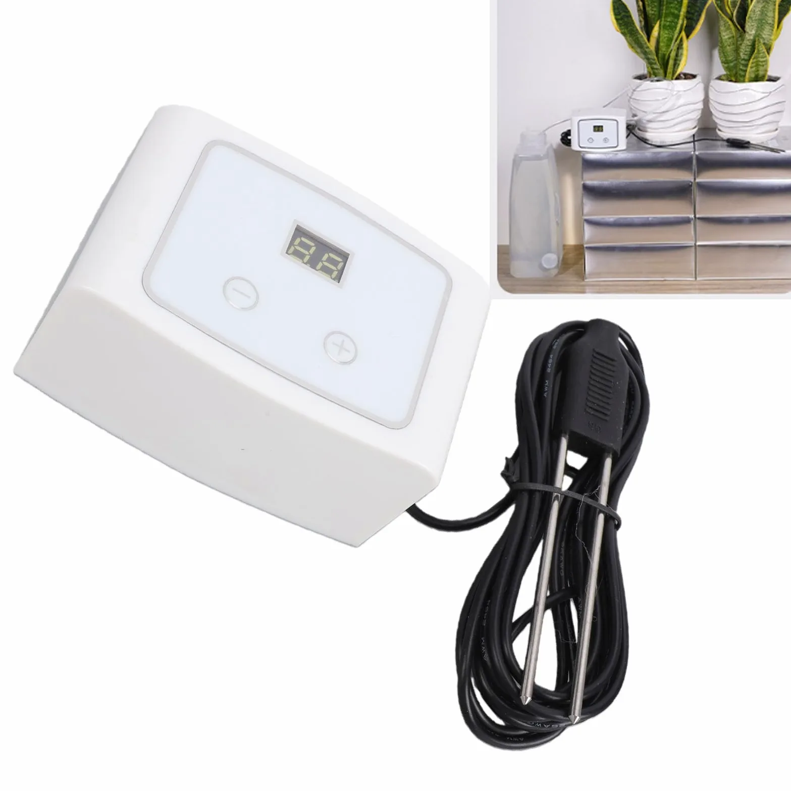 ASHATA Dispositivo de Riego Automático Inteligente para el Cuidado de Plantas de Vacaciones con Detección de Humedad para Uso Interior y Exterior 850 Ml/min
