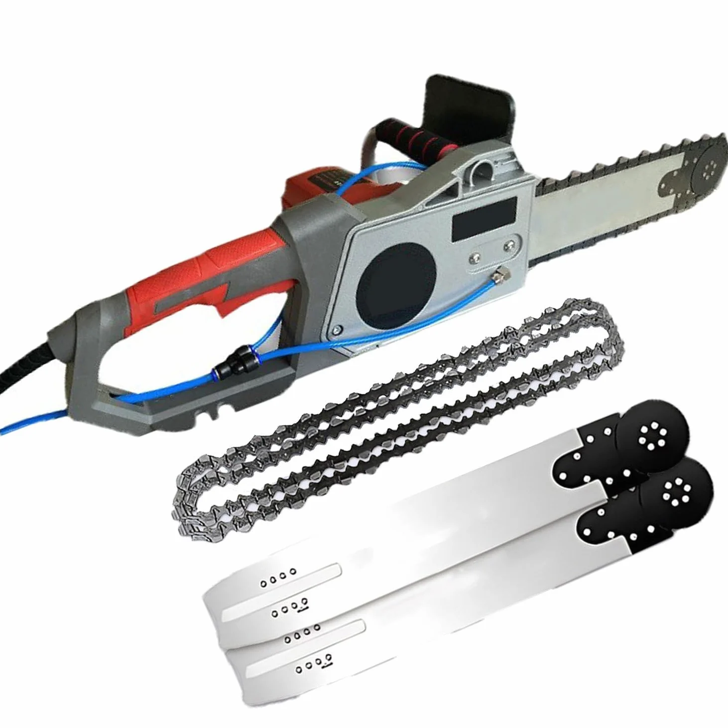 Motosierra eléctrica para hormigón, minimotosierra eléctrica de mano para cortar muros, cortadora de muros con cadena de diamante eléctrica, con supresión de polvo con alimentación de agua 350
