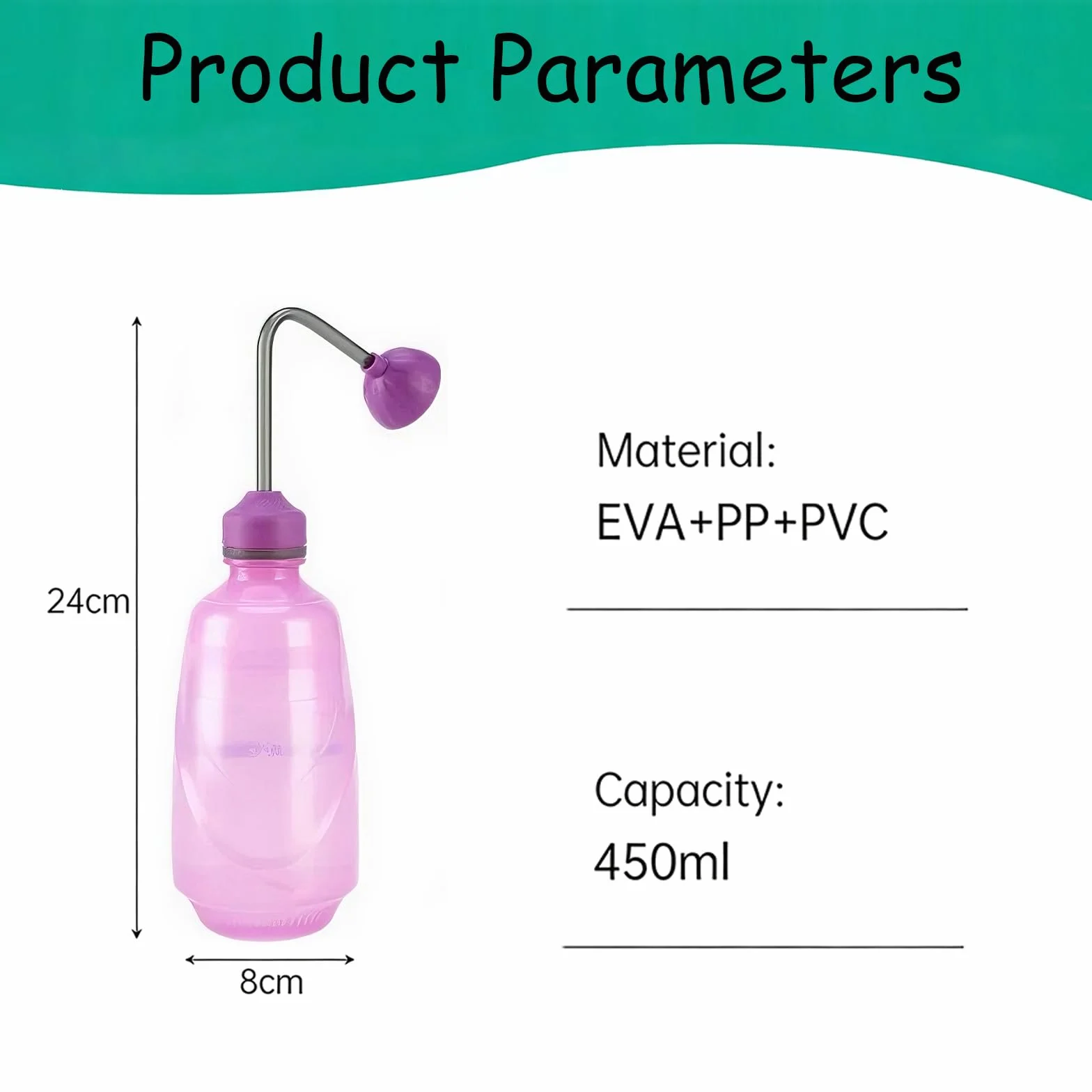 Regadera Pequeña de Jardín 450ML Pulverizador de Plantas 2 en 1,Fumigador para Interior y Exterior,con Cabezal 360°(Rosa)