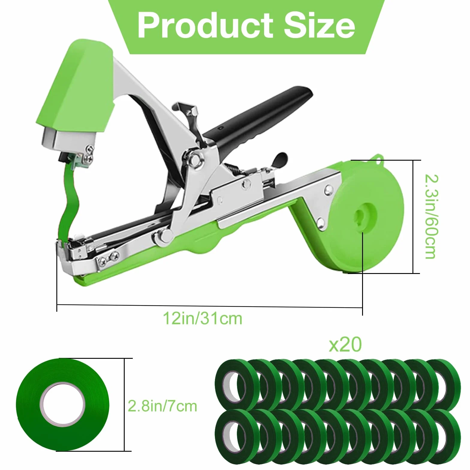 Maquina para Atar Plantas, Herramienta de Cinta de Jardín para Atar Ramas de Plantas Atadora De Tomates Atadora Agricola Herramientas huerto a Mano para Viñedo Pepino UVA Fruta Flores Vegetales
