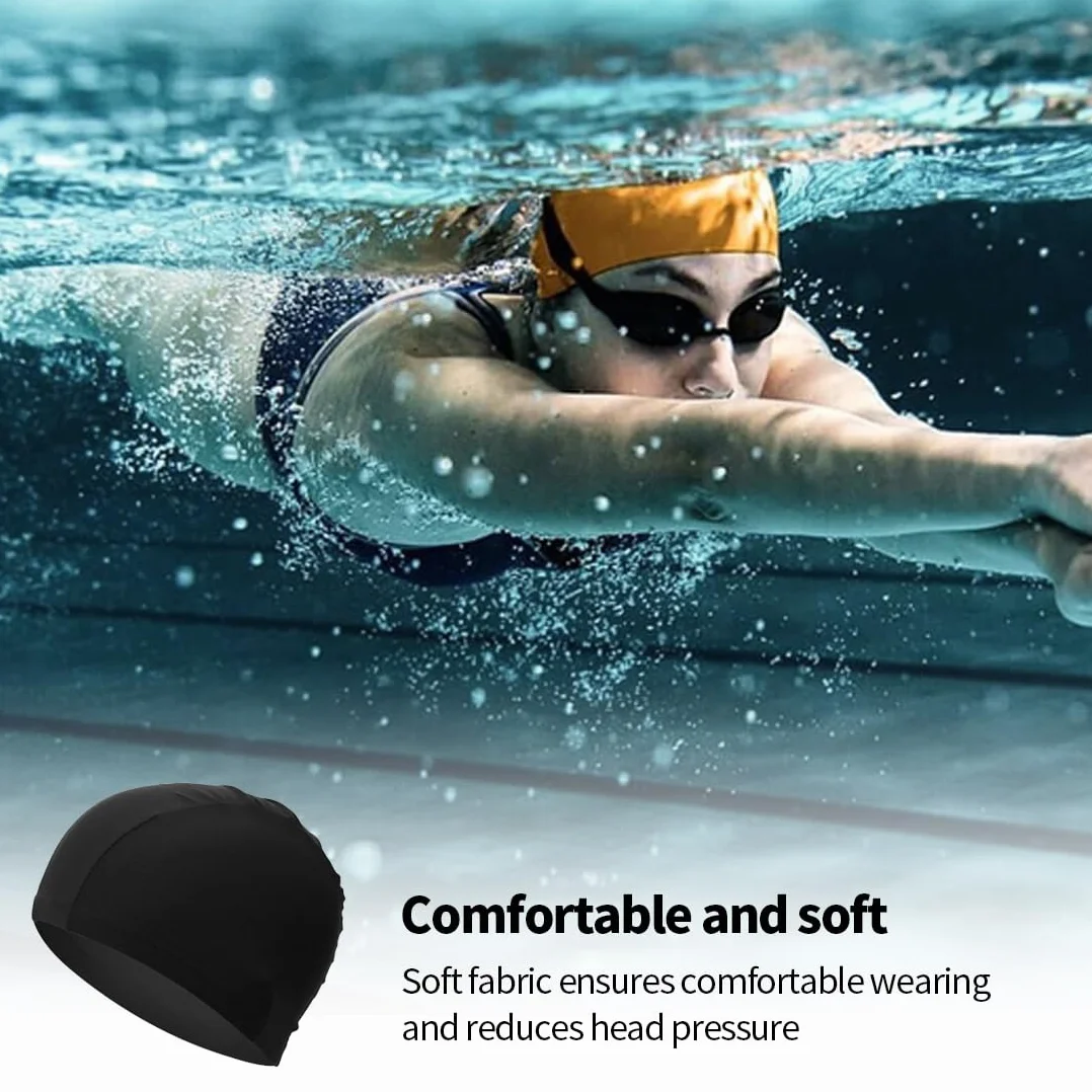 Gorro de Piscina de Tela Elástico para Hombre y Mujer