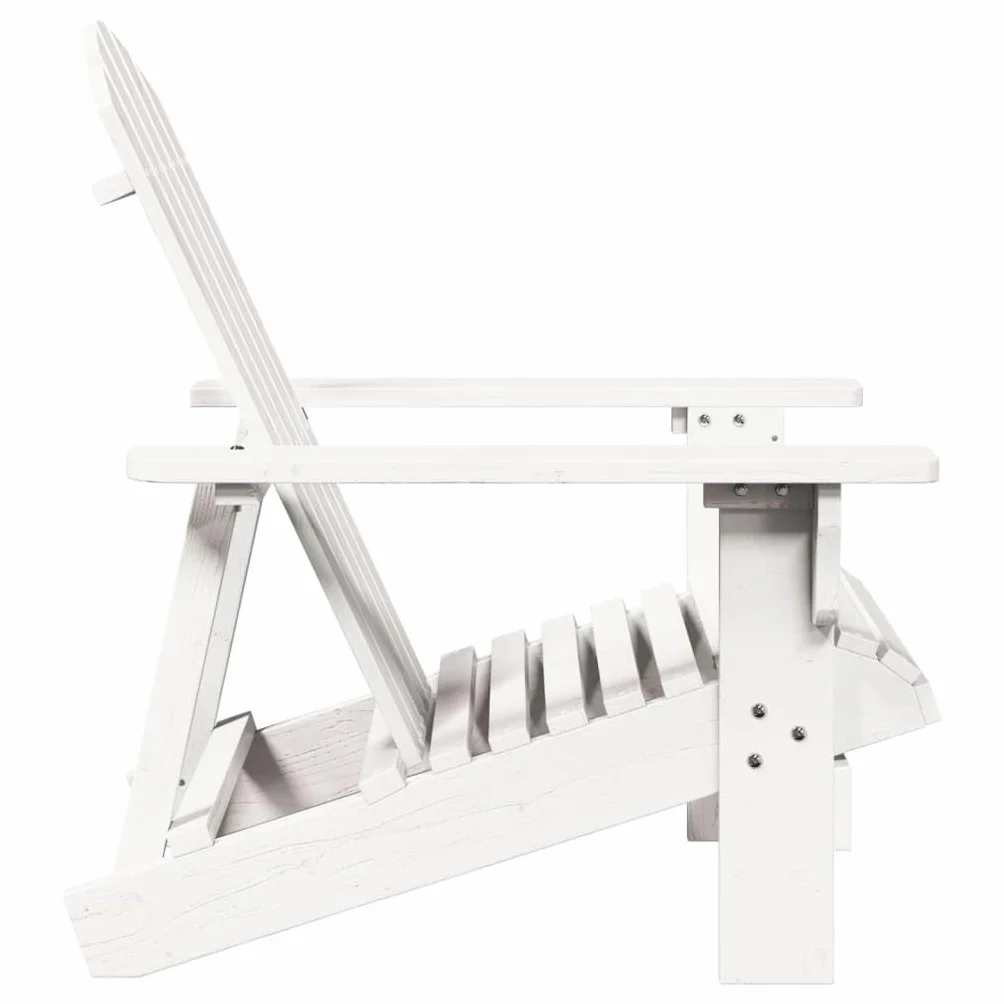 vidaXL Silla Adirondack Madera Maciza de Abeto Blanco 69x85x90,5 cm