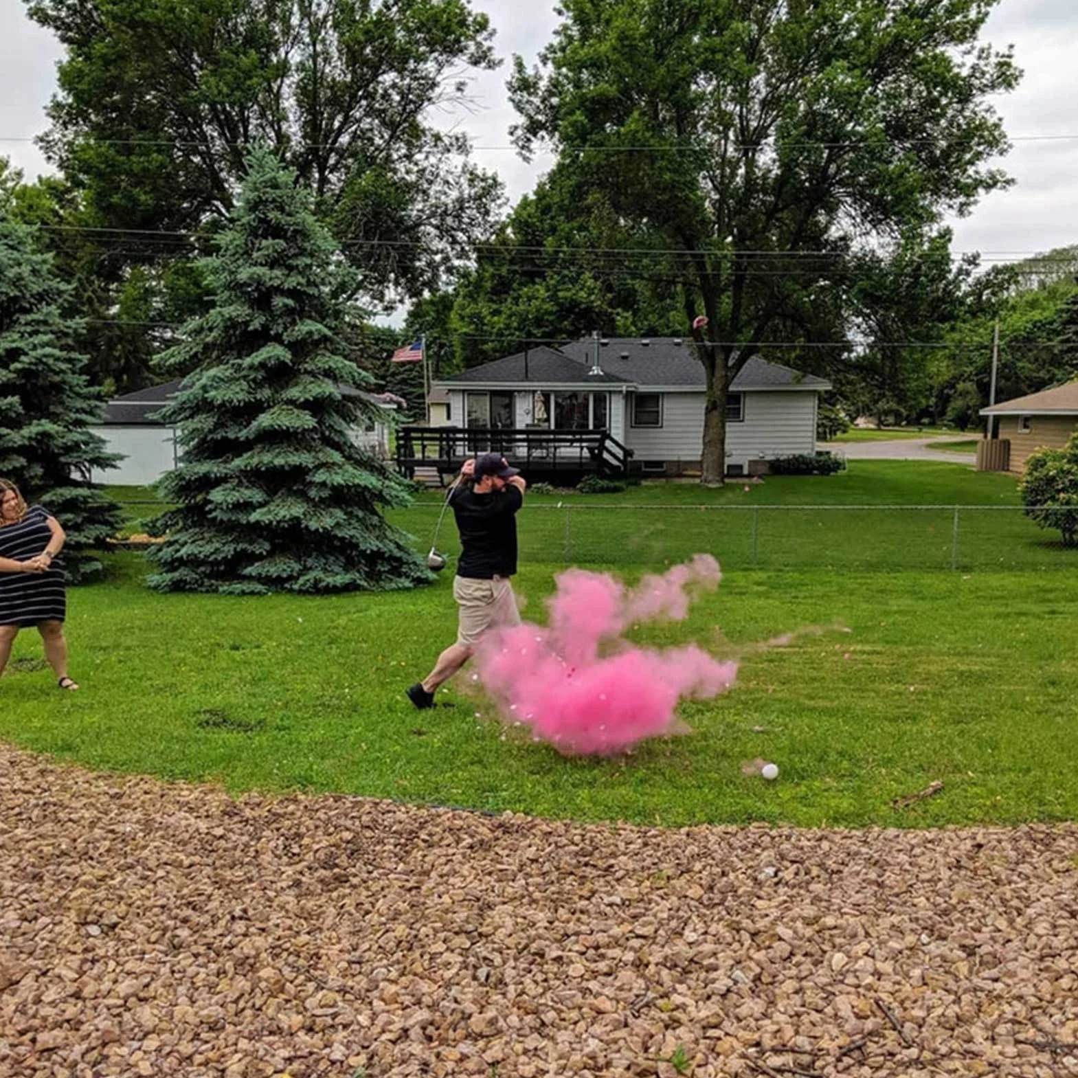 Golf Truco Explosivas Bolas con Polvo Rosa y Azul Regalo para Futuros Padres