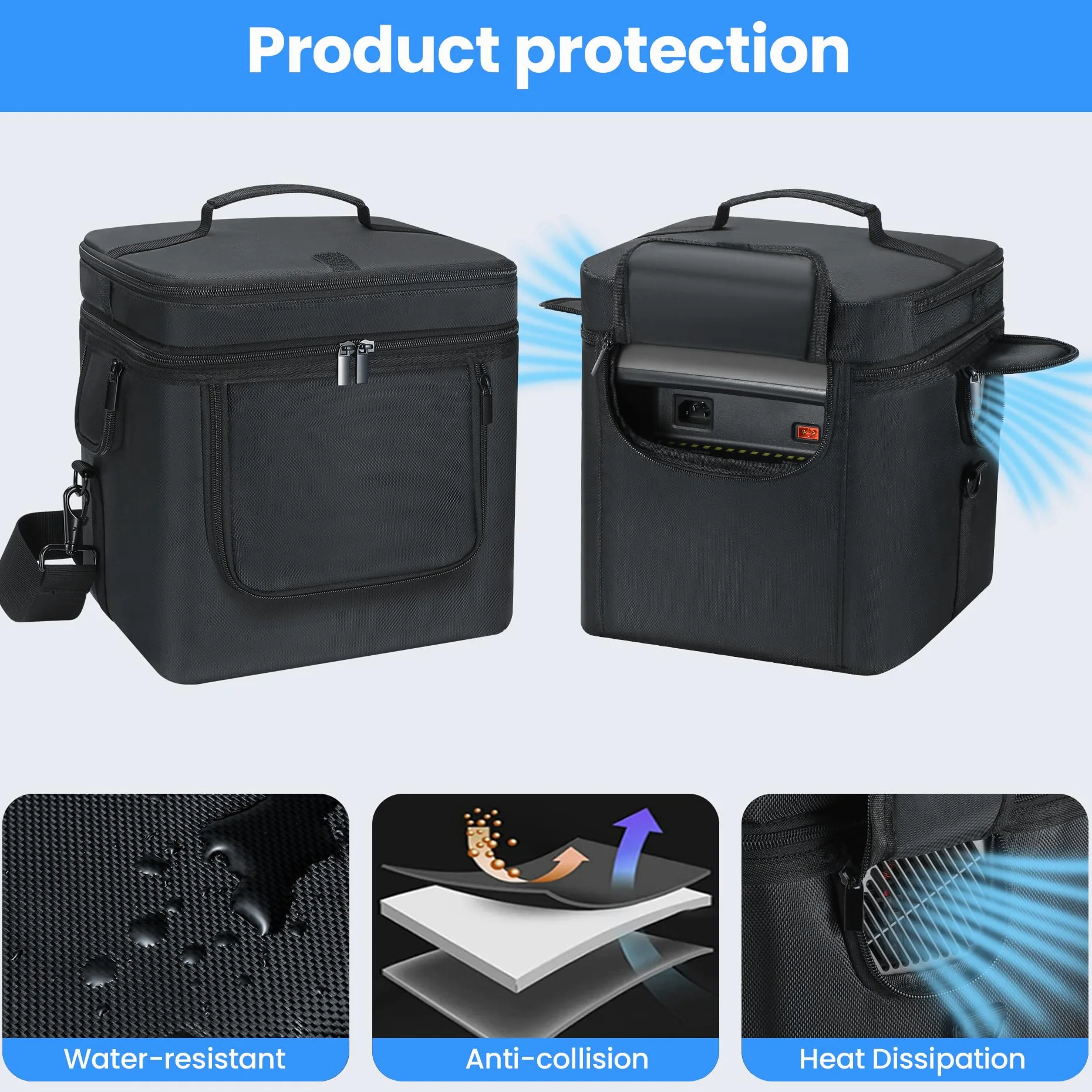 Funda de transporte compatible con ECOFLOW River 2 Pro, bolsa de viaje portátil para estación de energía con multipoclet para River 2 Pro, funda protectora para generador, bolsa de almacenamiento