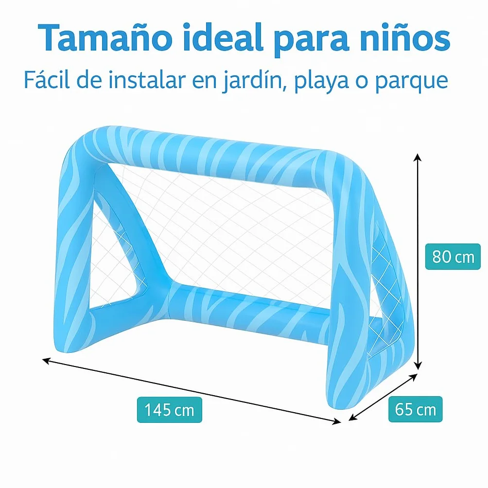 SkyBound 2 Porterías Piscina Hinchables para Niños con Balón y Bolsas de Peso Juguete Deportivo Acuático Fútbol
