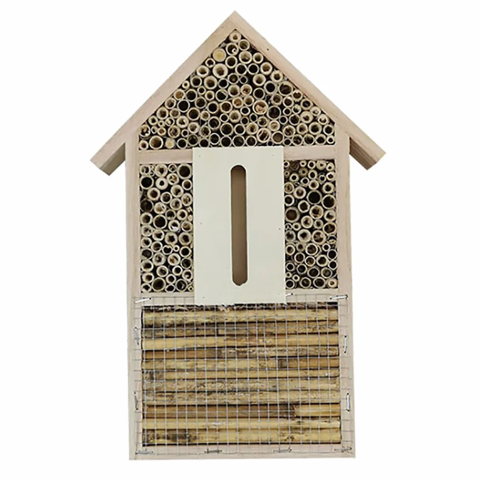 Hoteles de madera multi al aire libre del insecto de la calidad multi del hotel de la casa de la abeja de gran tamaño para Mariposas, escarabajos, colmenar-Tamaño 29,5 x 15 x 4 cm