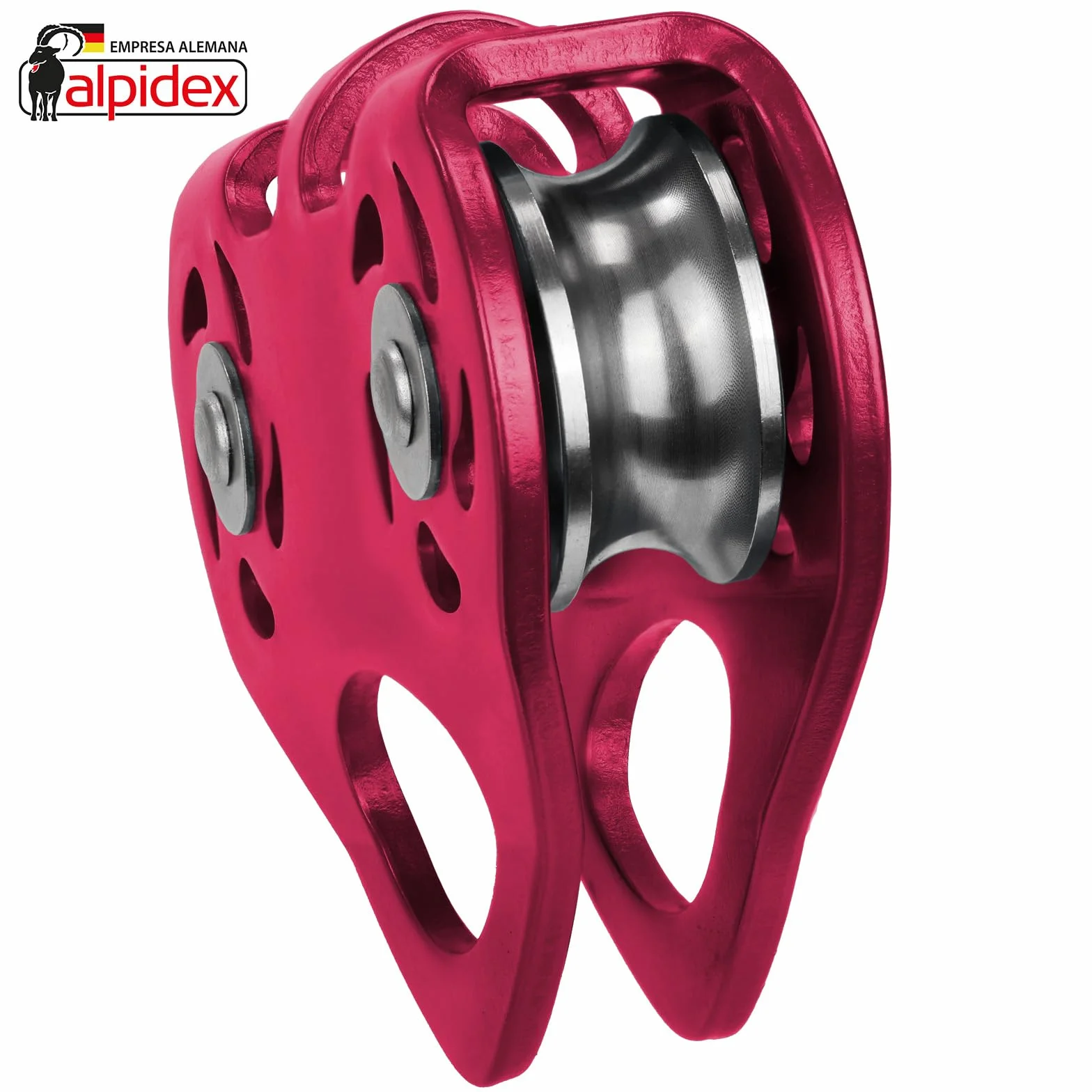 ALPIDEX polea de reenvío 20 kN Tandem Pulley para cuerdas textiles 13 mm cables 12 mm EN12278
