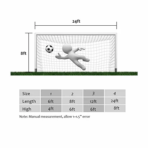 Red de Fútbol Tamaño Completo 2,44x1,83m Portería Fútbol Sala Entrenamiento Deportivo Partidos Interiores
