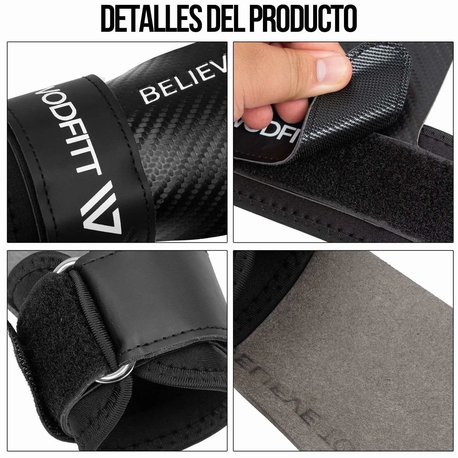 CALLERAS para Crossfit Grips Sin Agujeros Fibra de Carbono Guantes Gimnasio Protección Manos Diseño Ergonómico