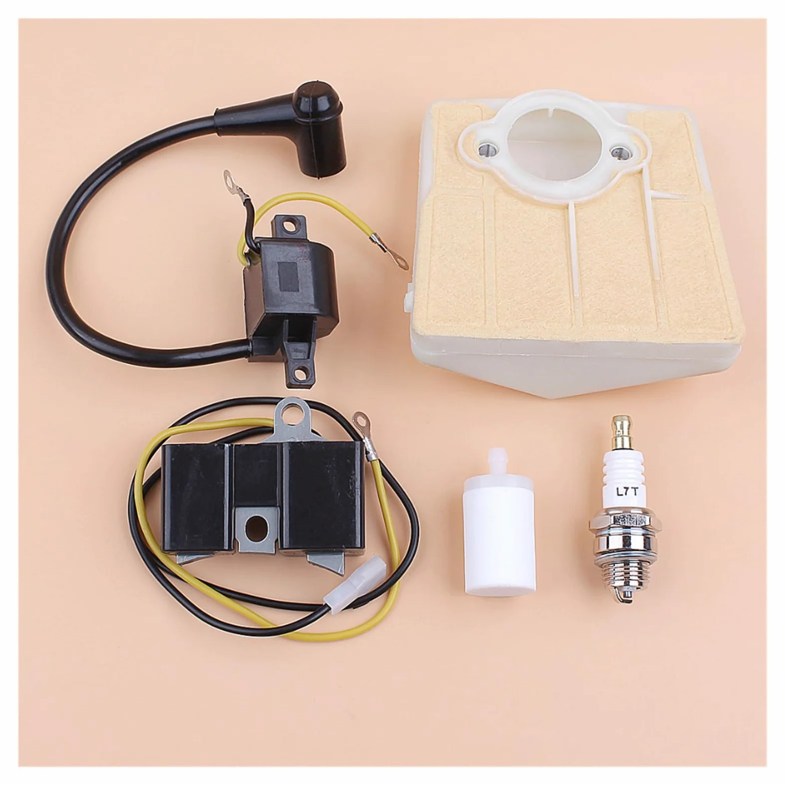 Módulo de Bobina de Encendido de Tipo Antiguo Kit de bujía de Filtro de Aire for Husqvarna 61 266 for joneding 630 Spares de Motosierra 501546201, 501517201