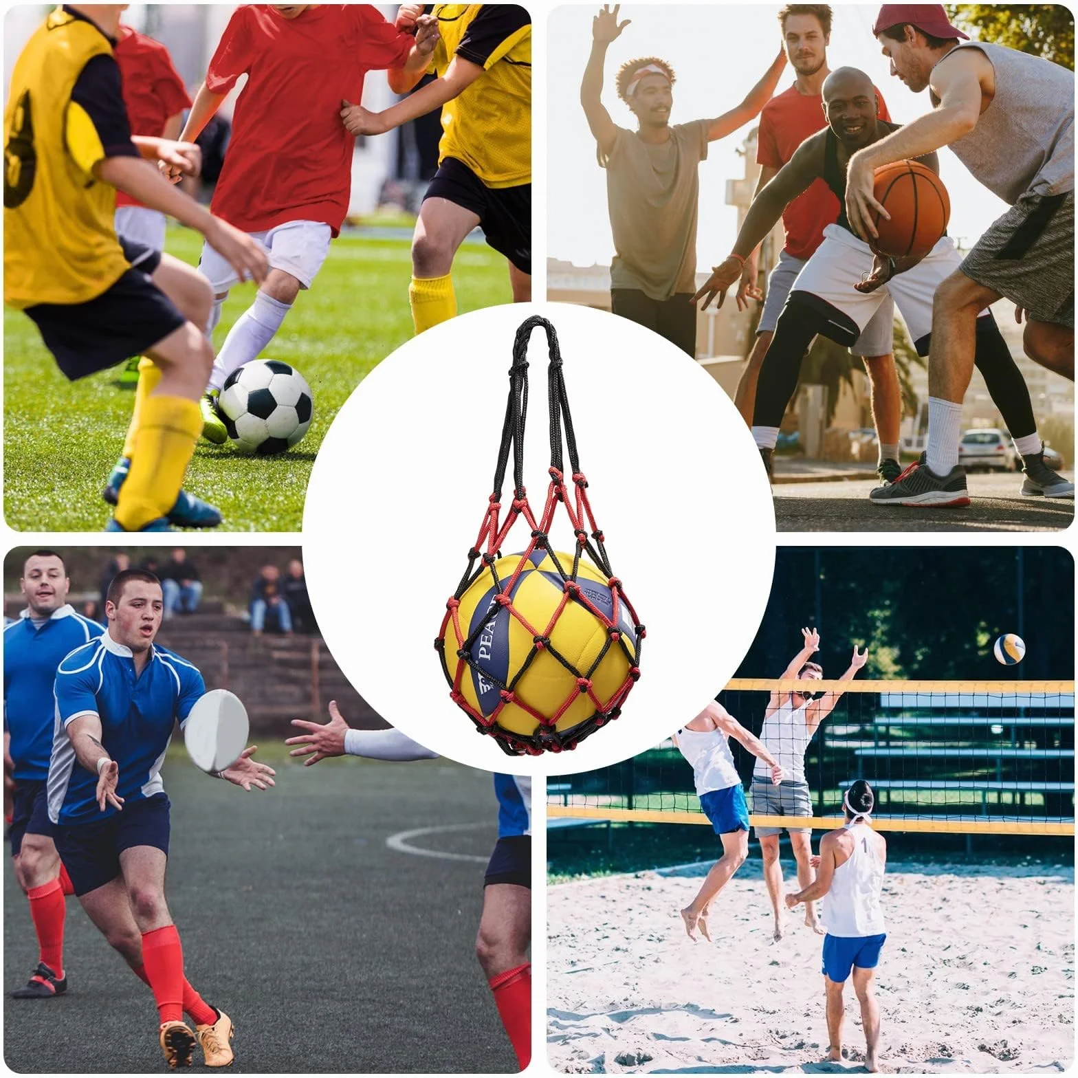 DoGeek Net Bolsas Balones Negro para Baloncesto Voleibol Fútbol