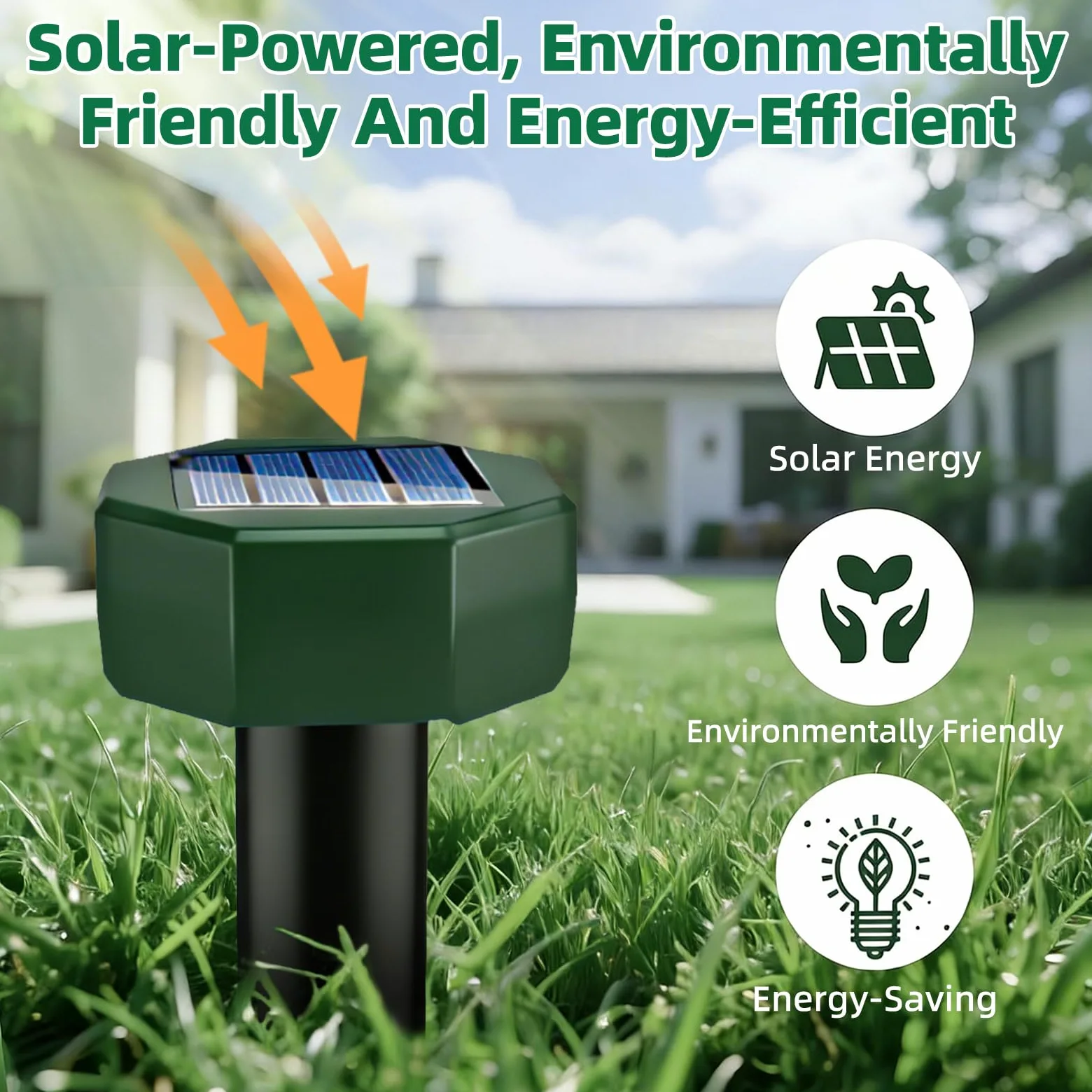Ahuyentador de Topos Solar, Ahuyentador de Roedores Solar Ultrasónico Impermeable y Resistente a la Corrosión para Ahuyentar Campañoles, Topos, Serpientes y Lagartos(8 Piezas)