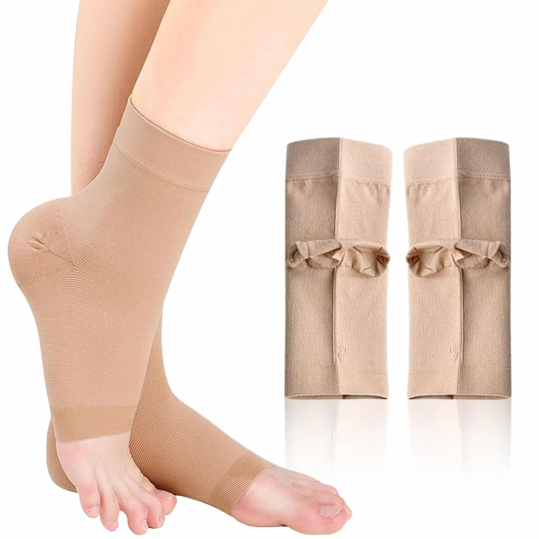 Calcetines Acolchados de Patinaje sobre Hielo con Protección de Tobillo Almohadilla de Gel para Hockey, Patín, Tobillos Elásticos