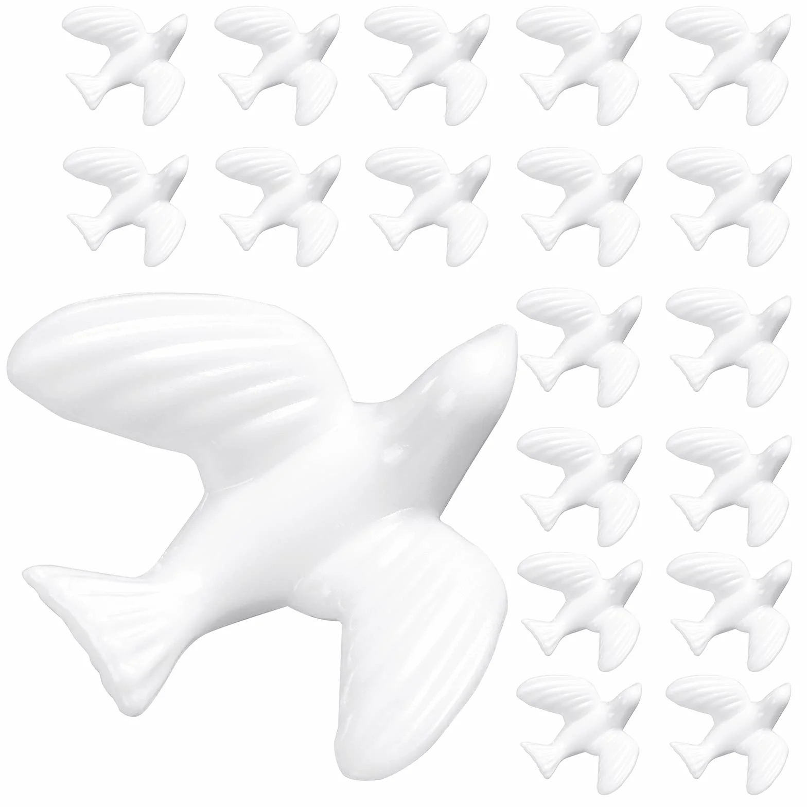 ZZYFGH 24 Piezas de Mini Paloma Blanca para Manualidades, Figuras de pájaros en Miniatura de 1.5 Pulgadas a Granel para decoración de Tartas de Boda