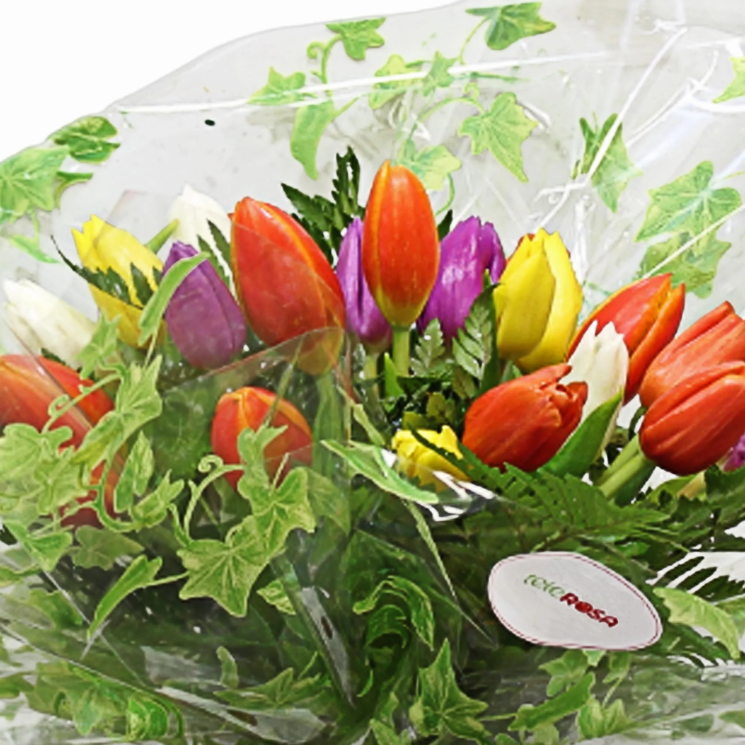 teleROSA Ramo 25 Tulipanes naturales - Flores naturales a domicilio – Tú decides la fecha y el horario de entrega de lunes a sábado - Incluye tarjeta dedicatoria Multicolor