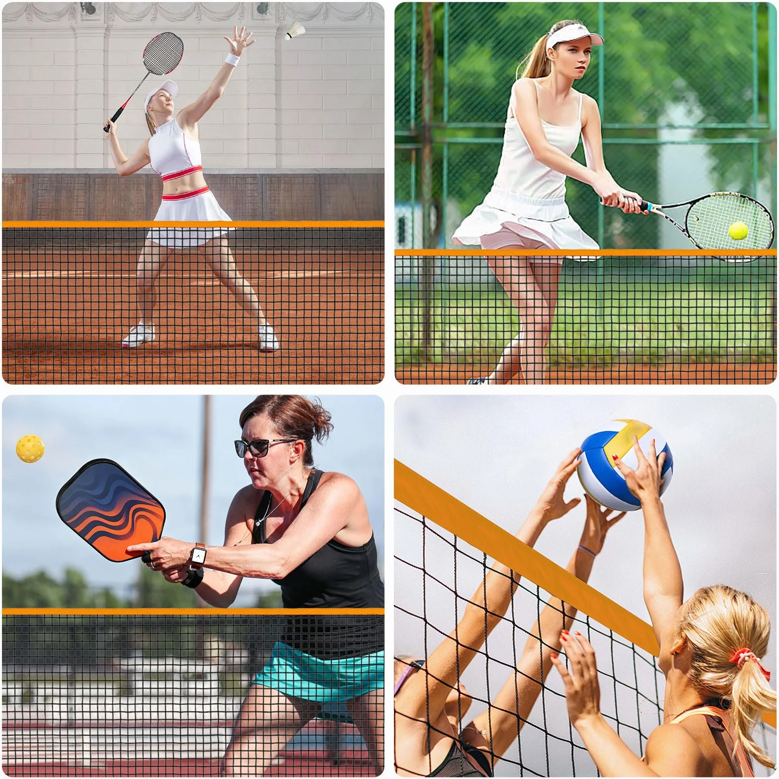 Red de Bádminton Plegable Ajustable Portátil para Exteriores LARMNEE