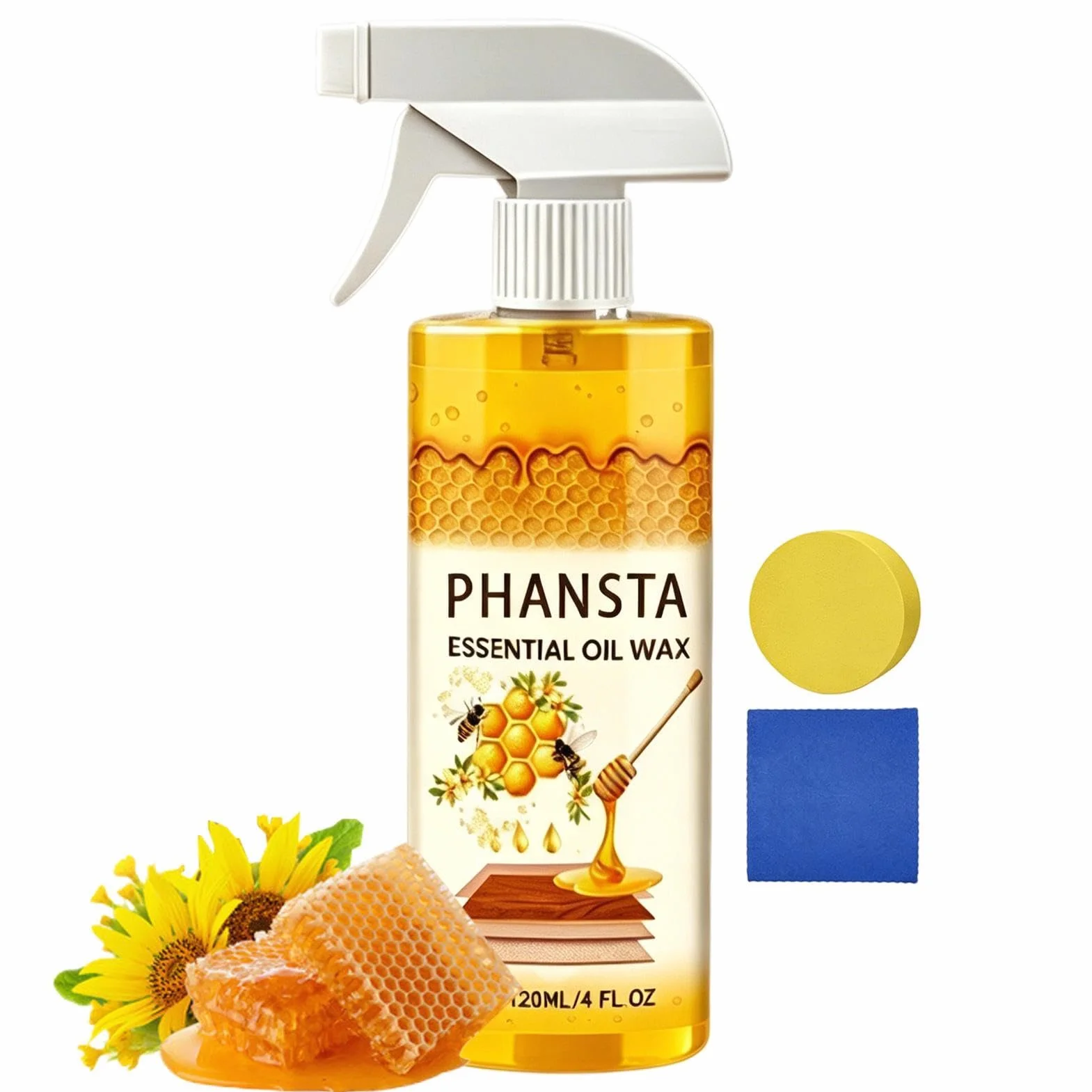 Pulidor De Madera Con De Abejas - Spray Natural Para El Cuidado De Muebles, Limpiador No Graso De 120 Ml, Restaurador De Brillo | Protección De Madera Para El Uso En Hogar Del Mant