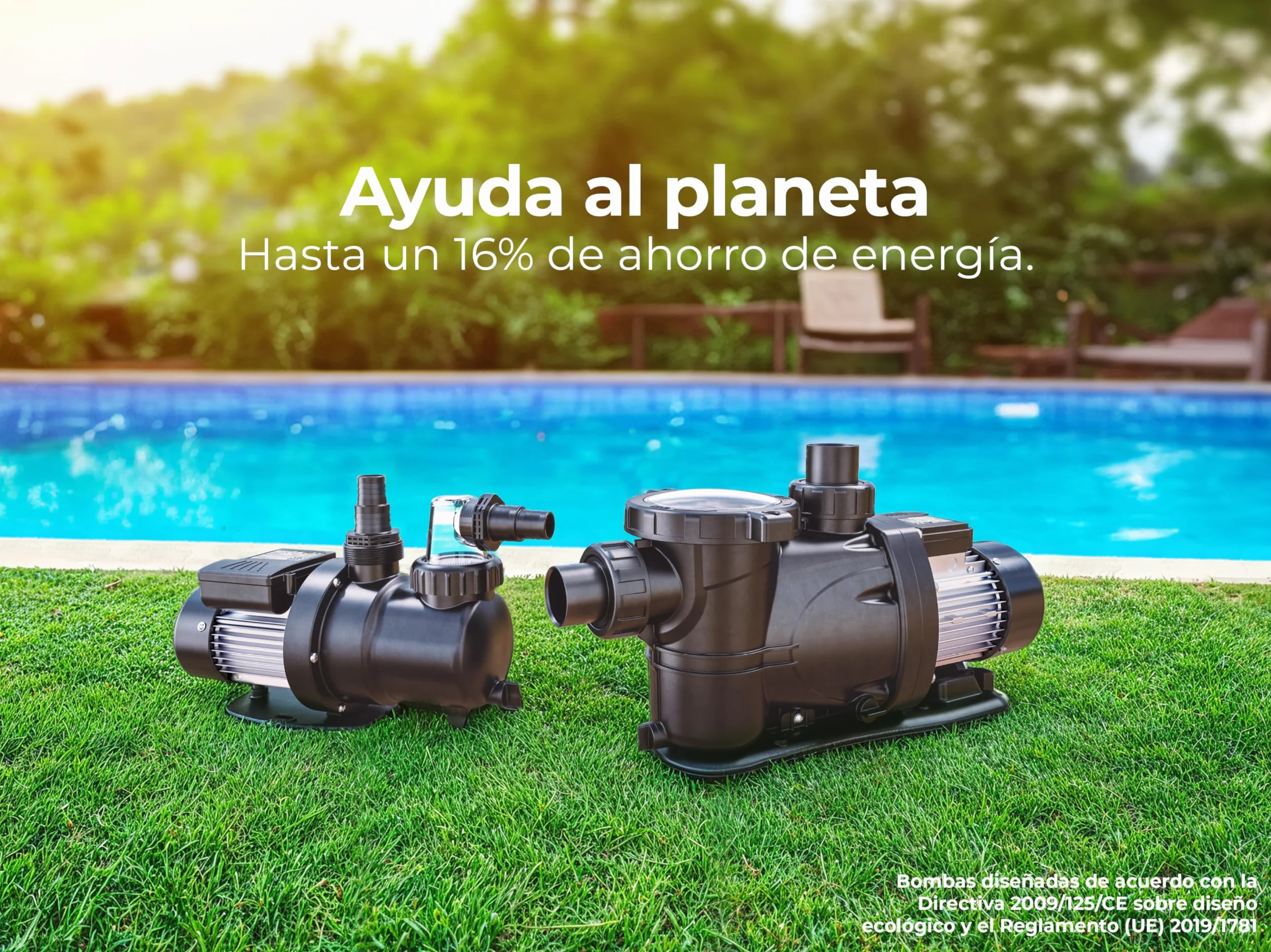 Bomba de Filtración para Piscina, 450 W, 8,5m3/h, Hasta 50 m3, Filtro 400 mm, Acorde a la Directiva Europea de Ecodiseño - Gre PP052