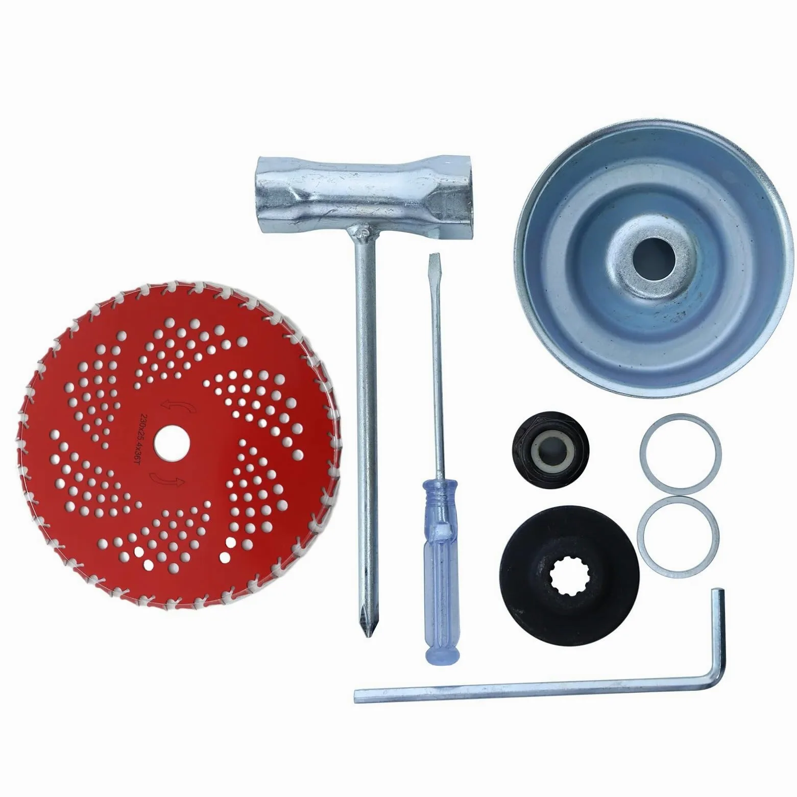 Cuchillas de carburo for desbrozadora de 9" × 36 Dientes, aptas for desbrozadoras y cortacéspedes.