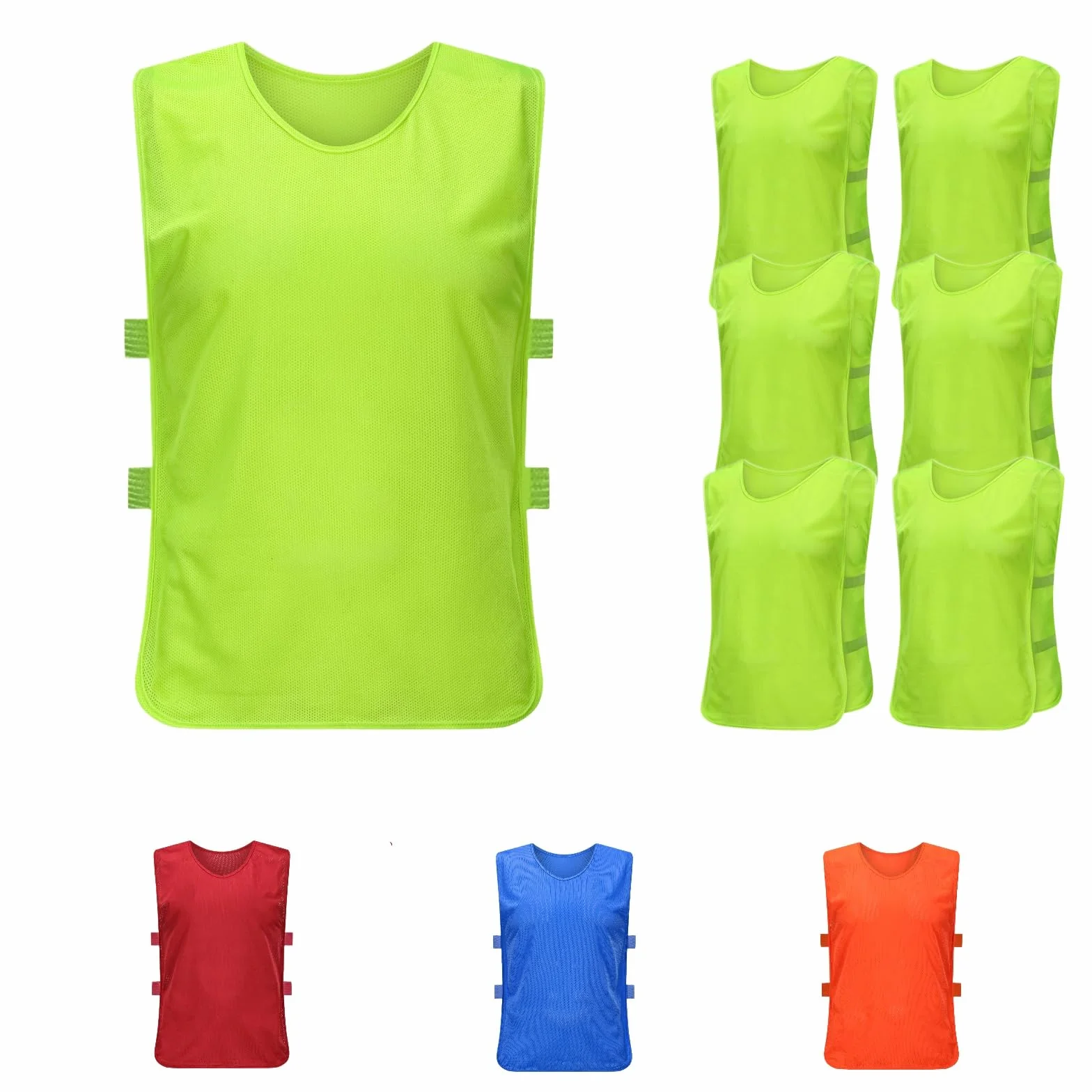 Chaleco de Entrenamiento Fútbol 6 Piezas 62x65 cm Transpirable Malla Adultos XL 170-200cm