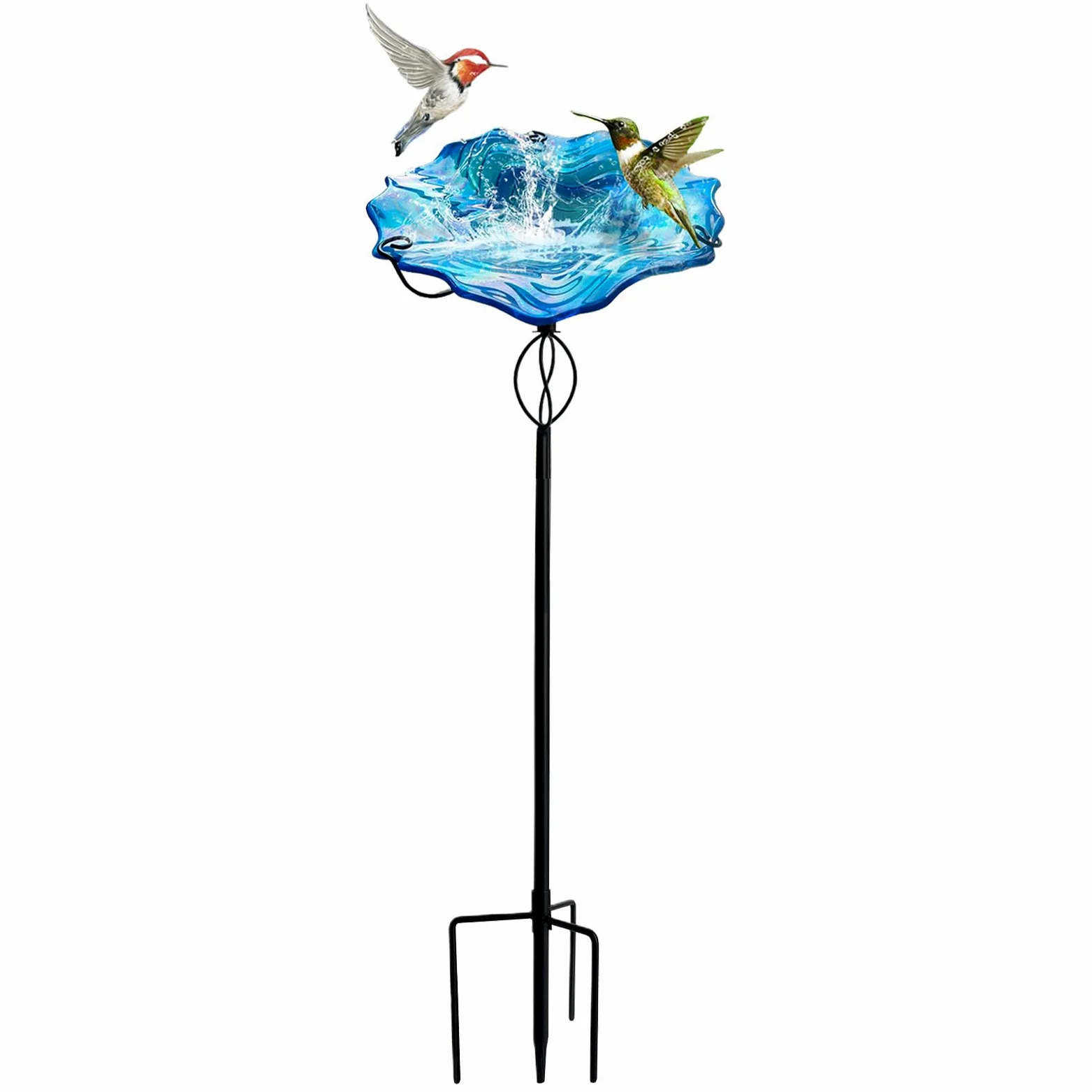 Bebedero para Aves Exterior Bandeja de Flores Vintage de 81 cm con Soporte | Fuente de Agua Para Pájaros Para Loros Aviarios Exteriores Jardines Patios Y Parques