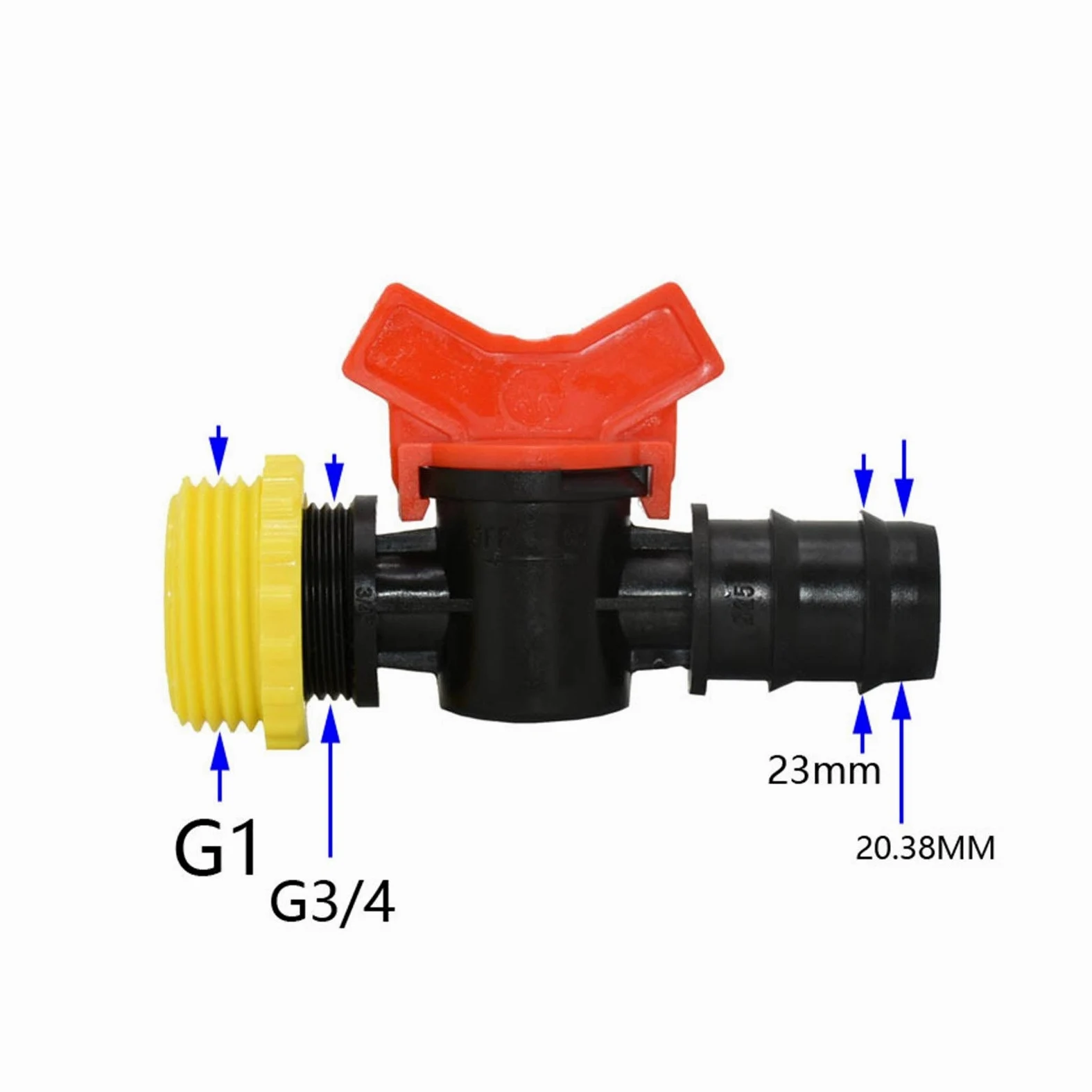Accesorios para tuberías de riego, Accesorios de riego por Goteo Latón 3/4-1 Pulgadas DN20 Conector Grifo jardín 20 Piezas