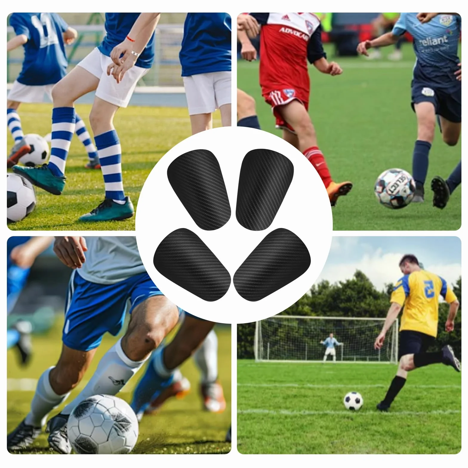 Espinilleras Infantiles de Fútbol, Ligeras, Resistentes a los Golpes, Antideslizantes para Entrenamiento