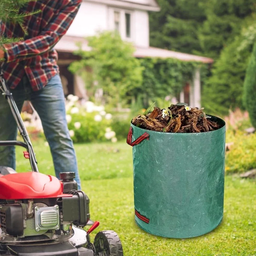 Bolsa de residuos jardín reutilizable, saco hojas impermeable, almacenamiento basura Bolsa para hojas