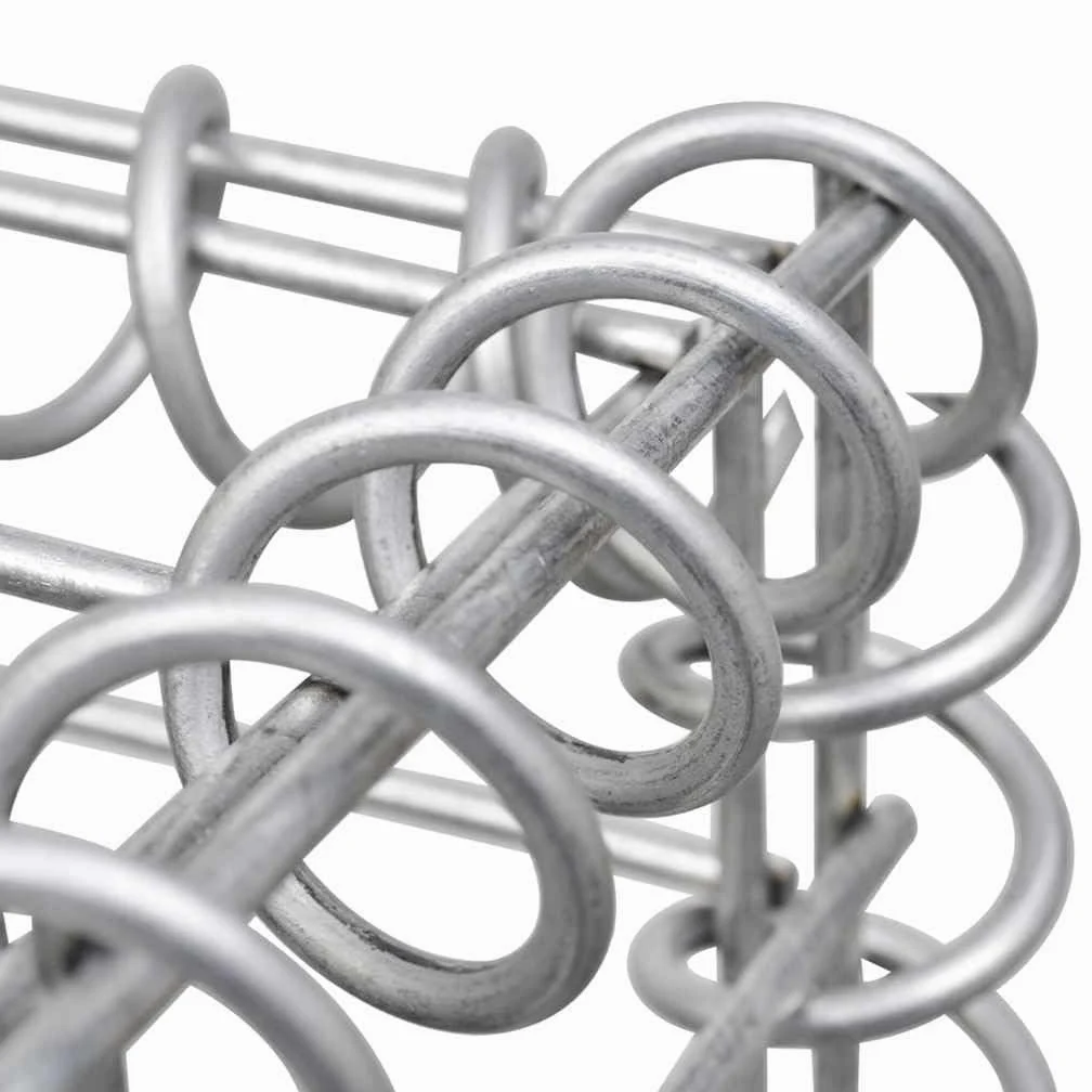 Cesta de acero galvanizado, 300 x 30 x 50 cm, con cubierta para valla y muro de contención