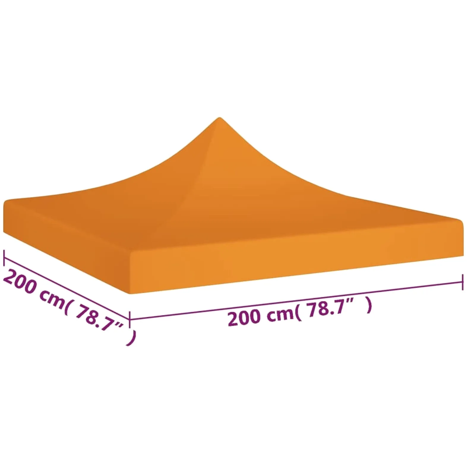 Homgoday Tienda de campaña para fiestas, techo de 2 x 2 m, naranja, 270 g/m², resistente al agua, toldo para jardín, fiesta, camping, evento, tienda de campaña de boda