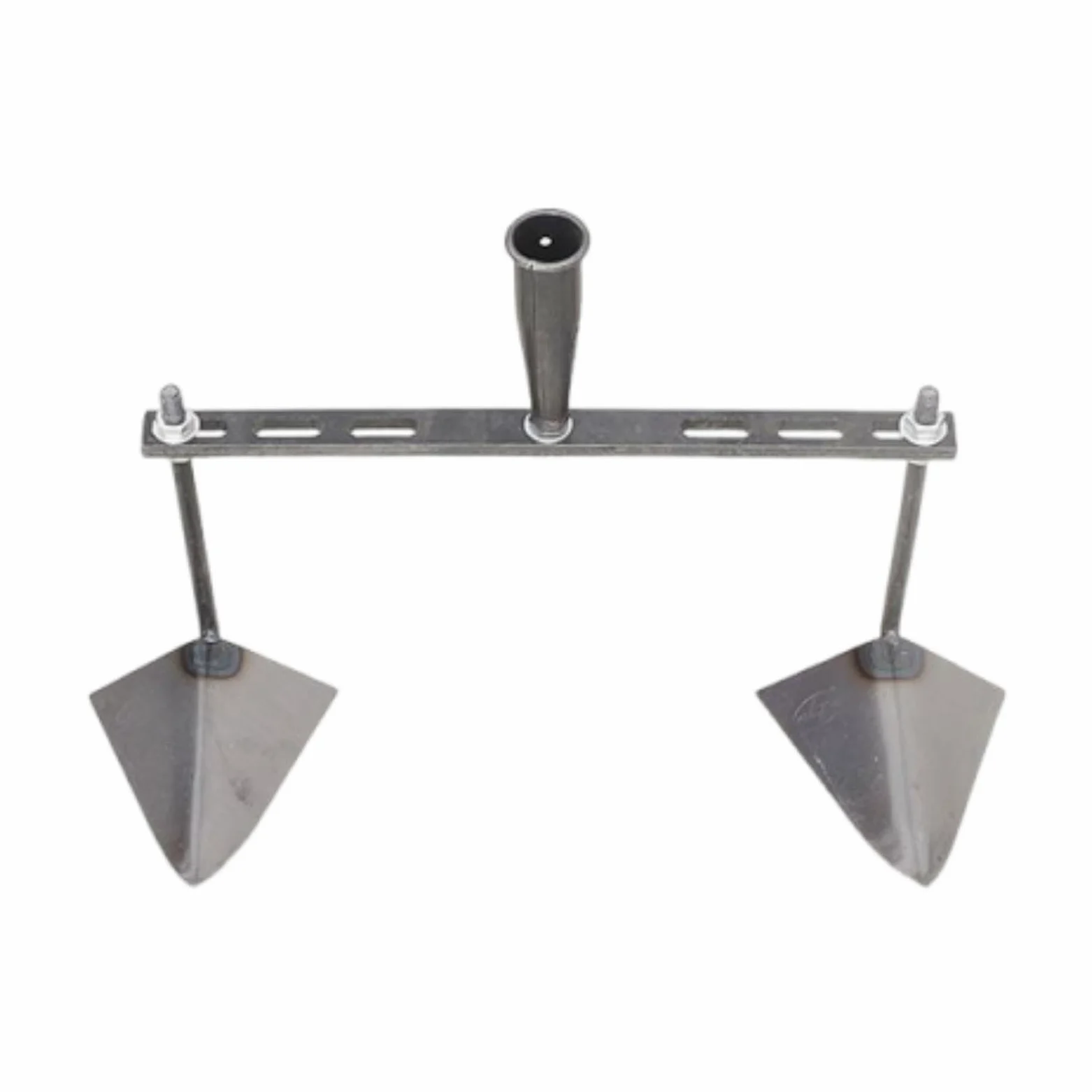 Triangular Ajustable con Cabezal Regulable Manualmente para Aporcar Huertos. Fabricada en Acero, Ideal para Agricultores, Cabezal Doble de 40