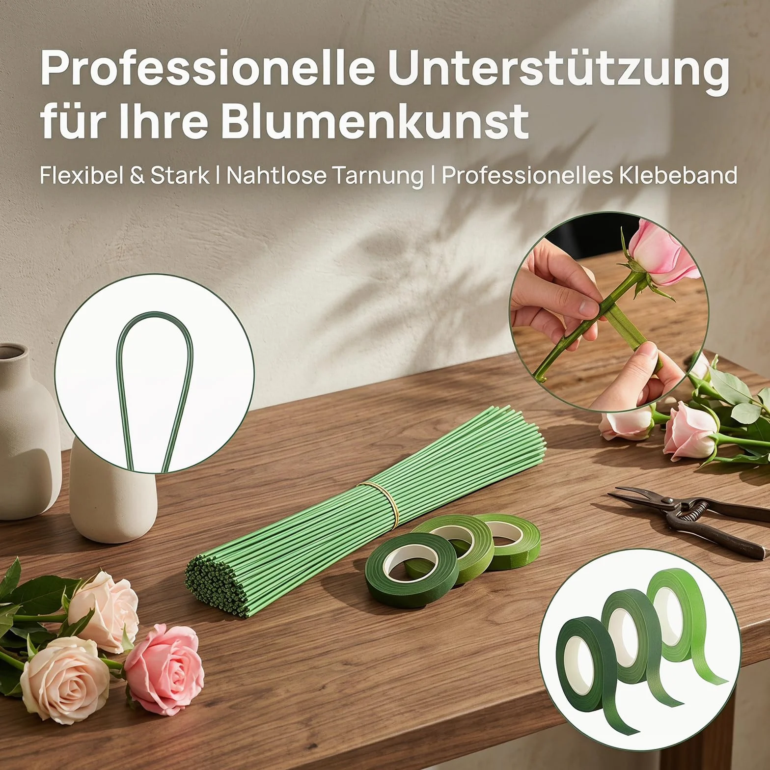 Alambre para flores verde, 150 unidades, 2 mm, 30 cm, alambre verde para floristería, varillas de alambre para manualidades, alambre estable para manualidades, flores, arreglos, ramos de jardín