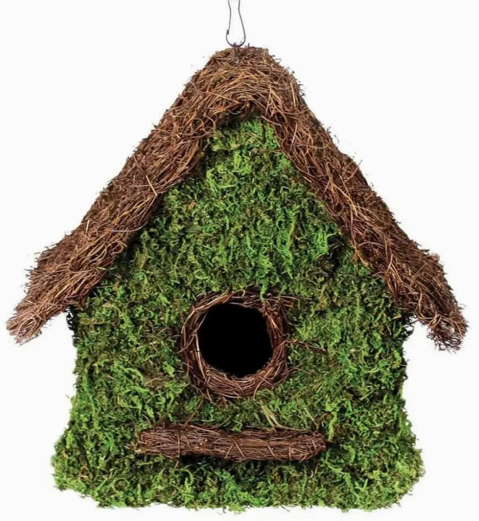 Super Moss (56012) Maison Birdhouse con Cadena, 11 x 12 Pulgadas, Verde Fresco