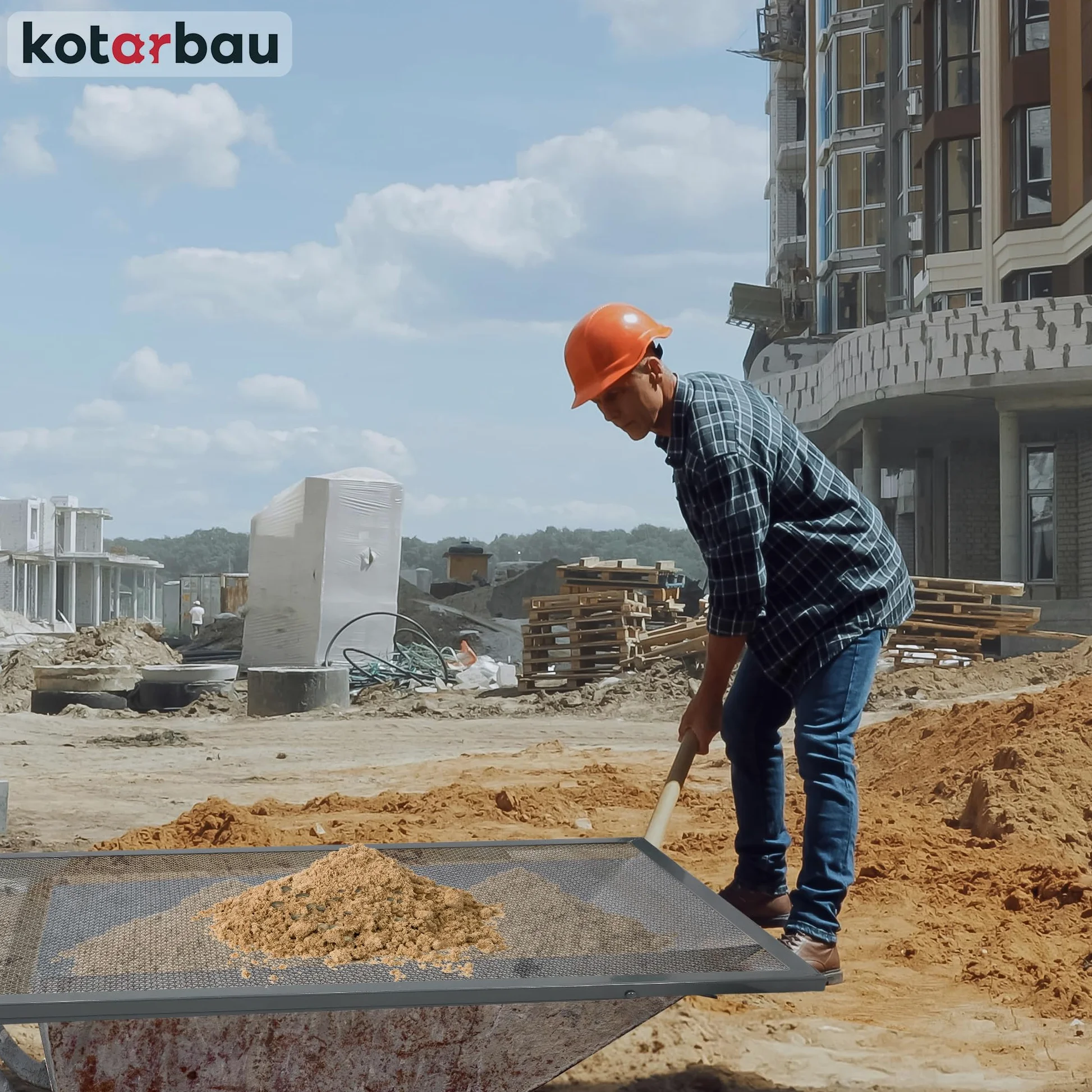 KOTARBAU® Cribas de Arena - Cedazo Arena 10 x 10 mm - Tamiz de Tierra - Acero - 60 x 120 cm - Gris - Criba de Compost