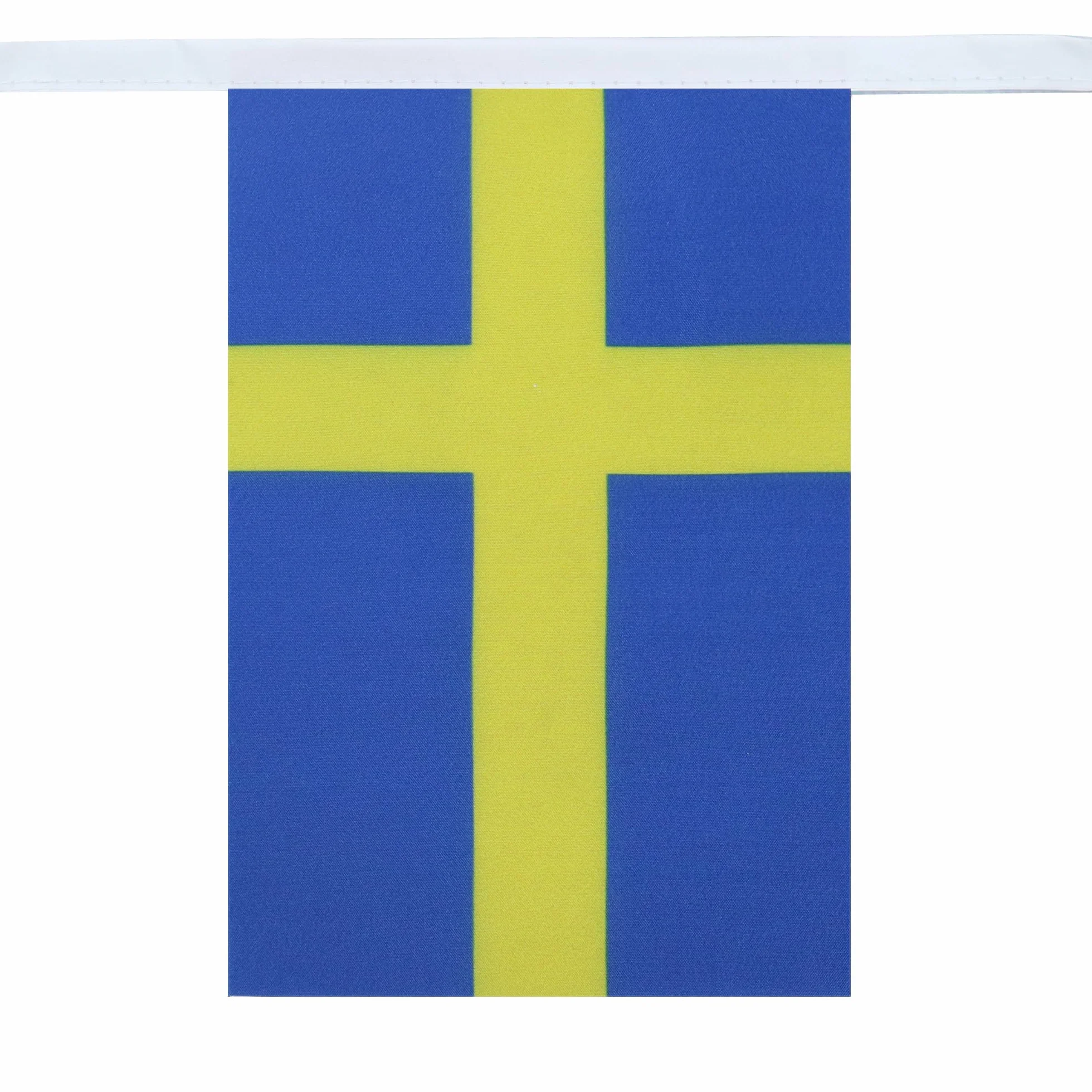 AZ FLAG Guirnalda 6 Metros, 20 Banderas de Suecia 21x15 cm, Bandera Sueca 15 x 21 cm - Banderines Suecos