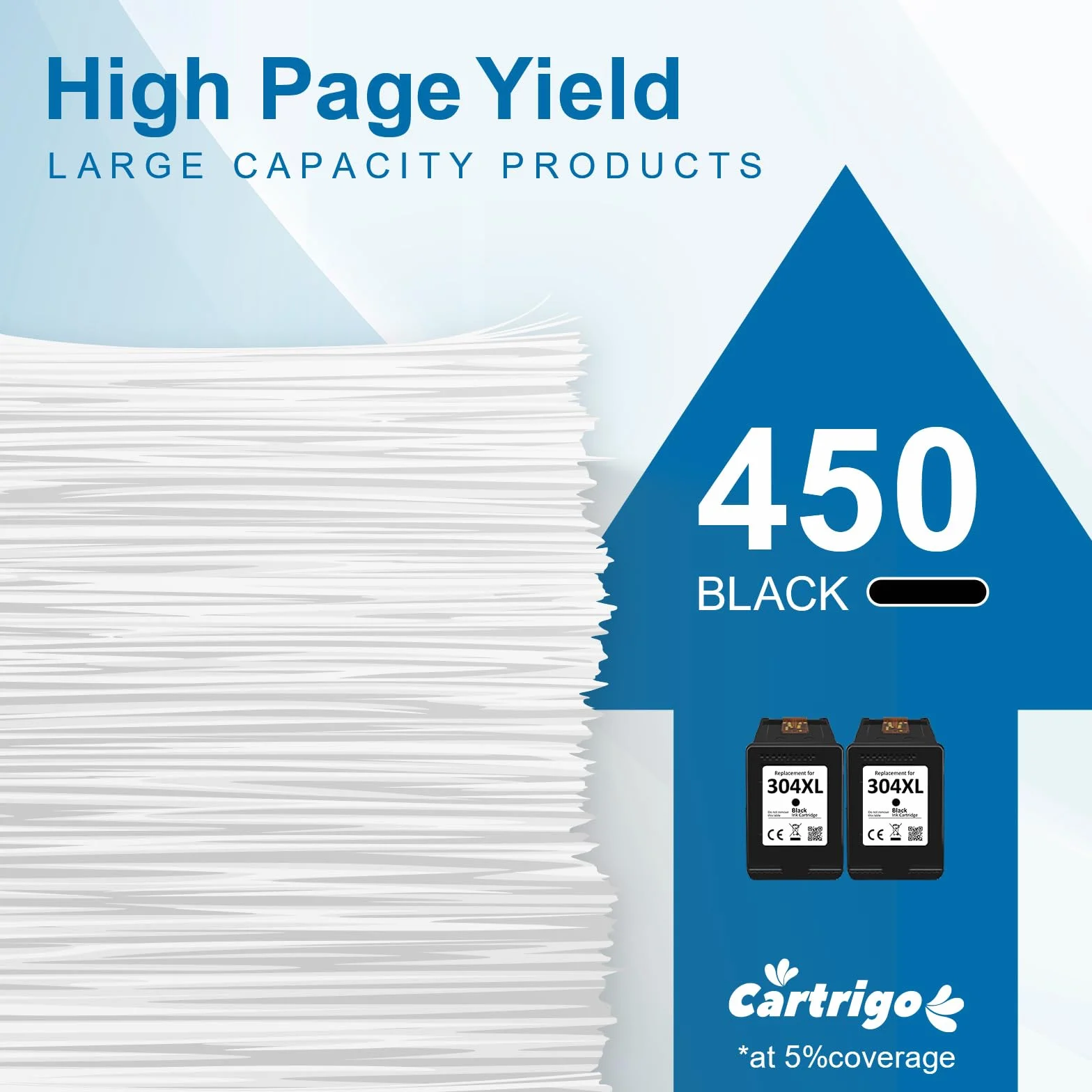 304XL Cartuchos Compatibles HP 304 para Envy 5000 Deskjet 3750 2630 (2 Negro)
