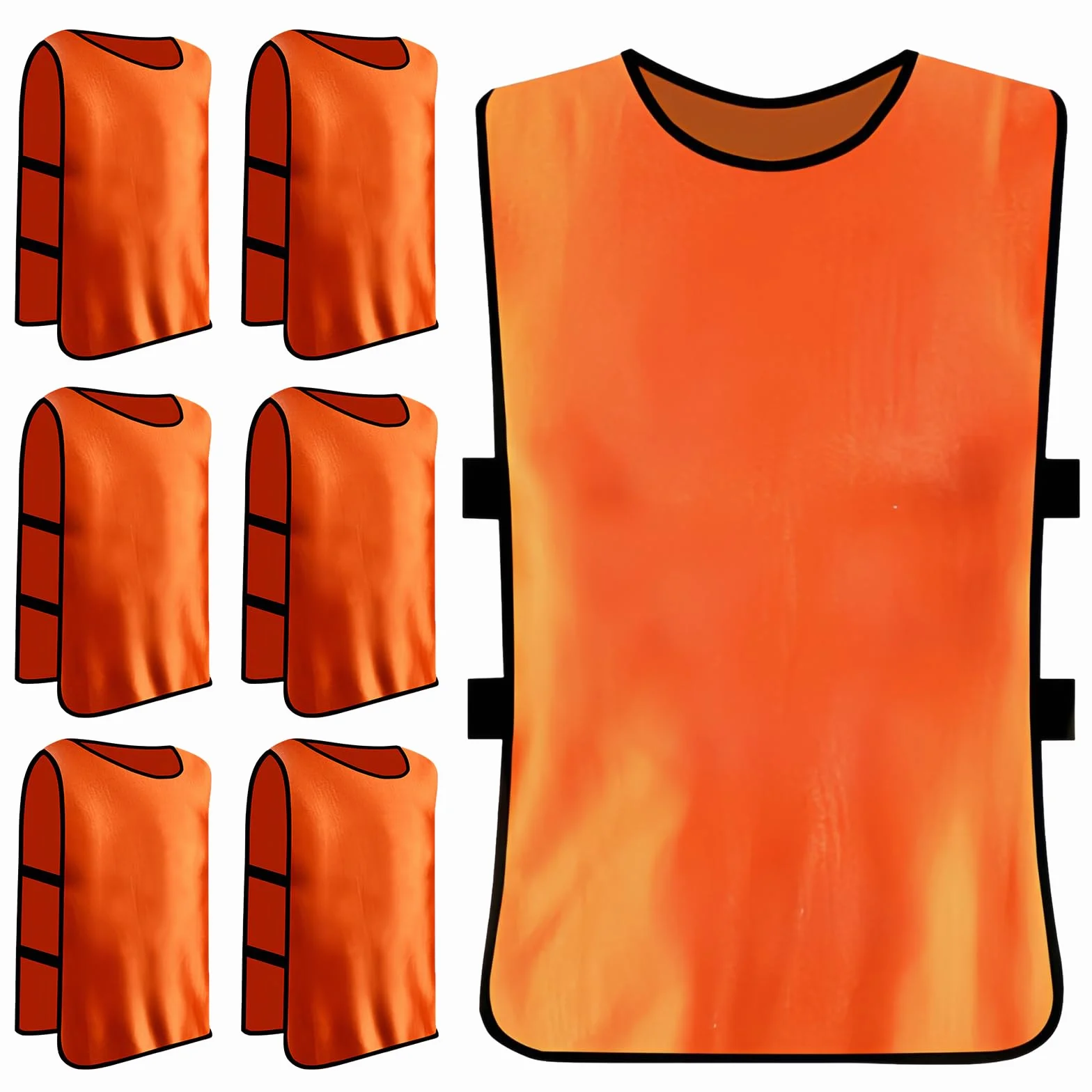 Chaleco Deportivo Adultos XL Petos Entrenamiento Fútbol Baloncesto Rugby 6 Piezas