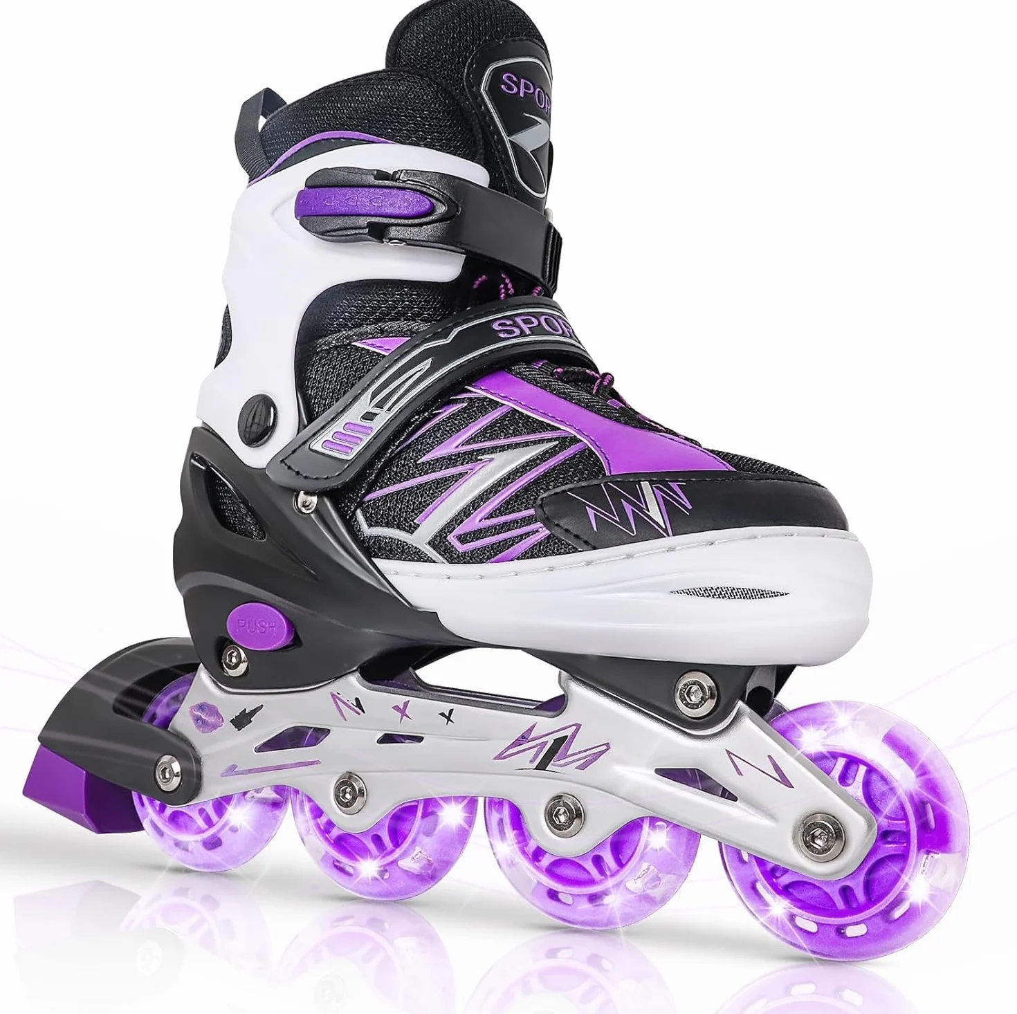 Patines en línea Ajustables para niños con Ruedas de iluminación, Principiantes, Juegos al Aire Libre