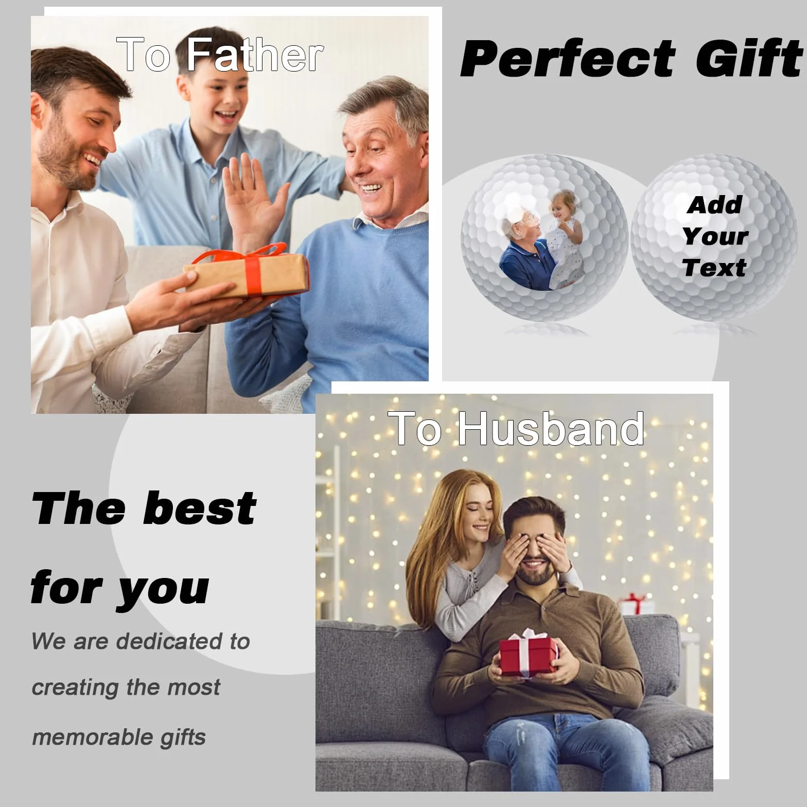 Bolas De Golf Personalizadas con Nombre Logotipo Imagen Texto Regalo para Golfistas
