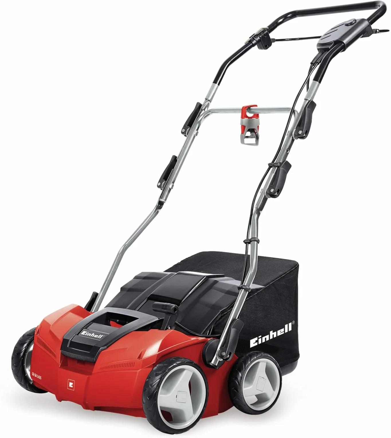 Einhell Expert GE-SA 11435 - Escarificadora eléctrica (1400 W, 230V, 3 niveles de profundidad, ancho de trabajo: 35 cm, capacidad de bolsa: 28L, con rodillo aireador) (ref. 3420561)