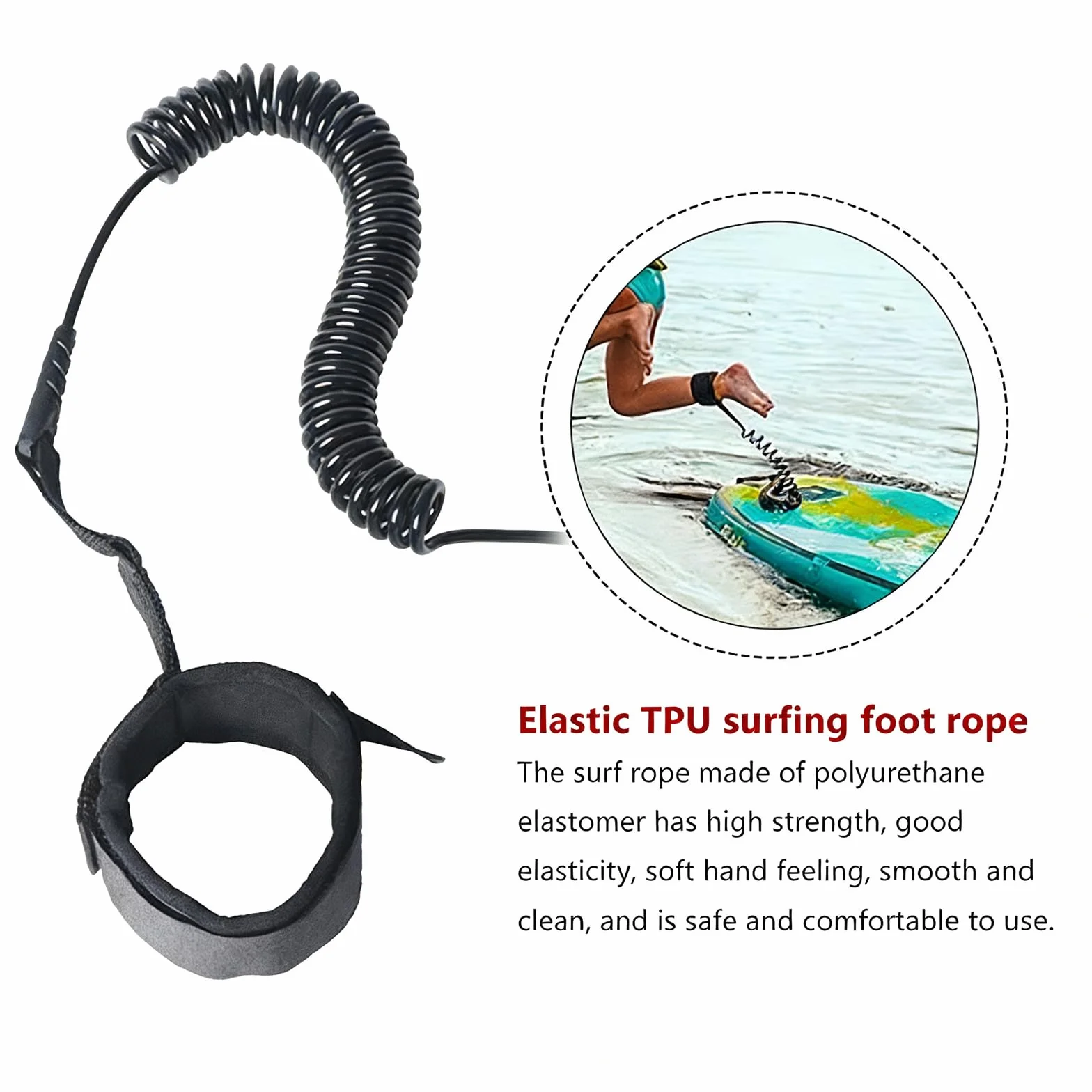 Leash de Surf, Correa para Tabla de Surf, Correa de SUP Hinchable