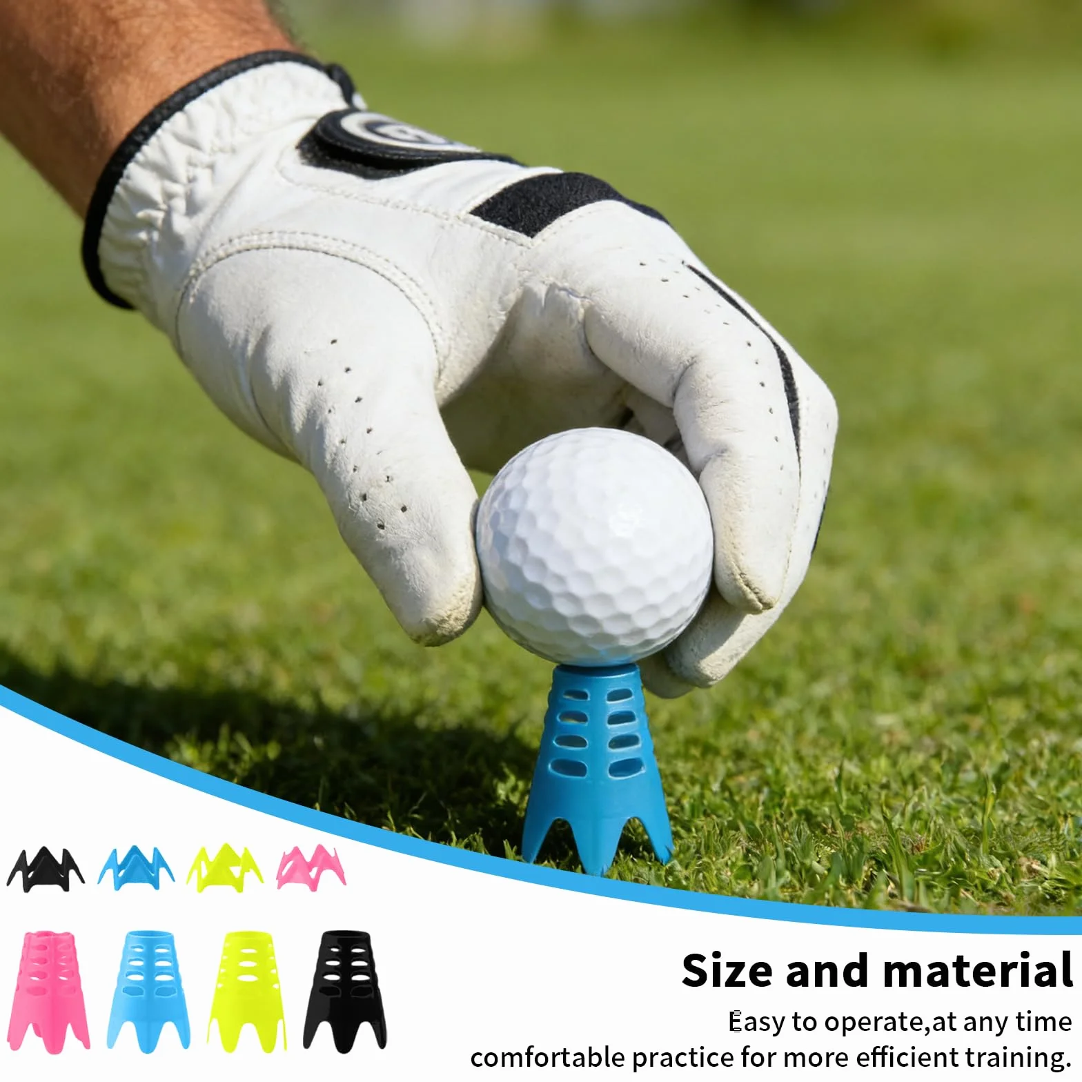 36 Piezas Tees de Golf Reutilizables de Plástico para Simulador, Alfombrilla de Interior
