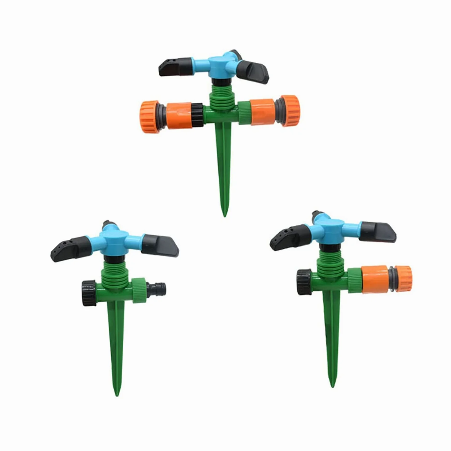 Sistema de riego por aspersión de césped de jardín Aspersor de riego de riego de césped de 3 Brazos, Aspersor Giratorio Ajustable, Adecuado for 1/2 (3I4 Hose)