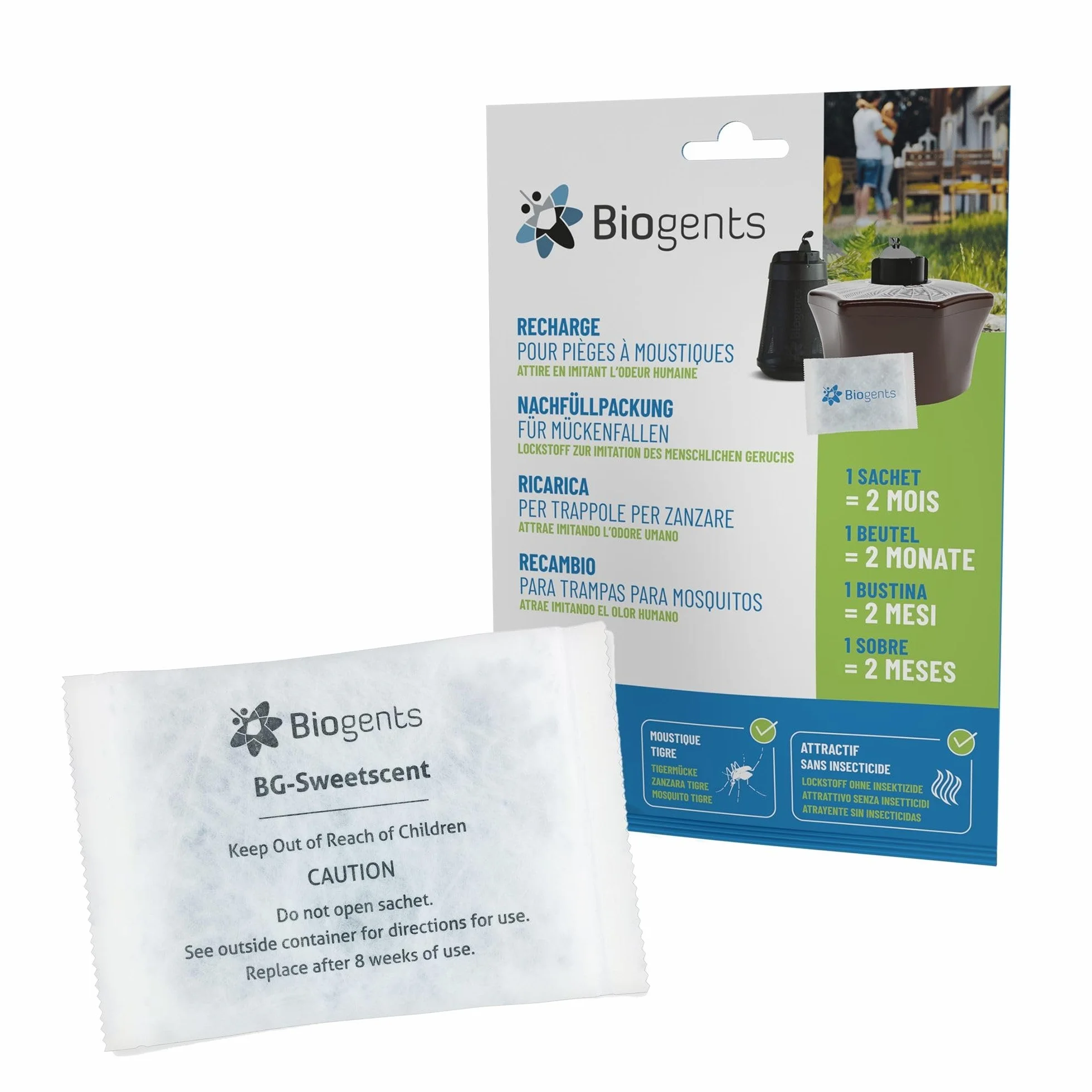 Biogents Sweetscent Atrayente para Mosquitos Pack de 3 - Atrae Mosquito Tigre y Dengue para Trampa BG Mosquitaire