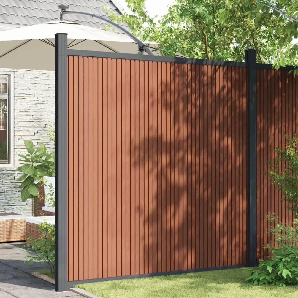Vallas de jardín de WPC 180 x 186 cm Panel de Valla Jardin, Panel de Valla Elemento de Protección Visual para Terraza y Jardín Marrón
