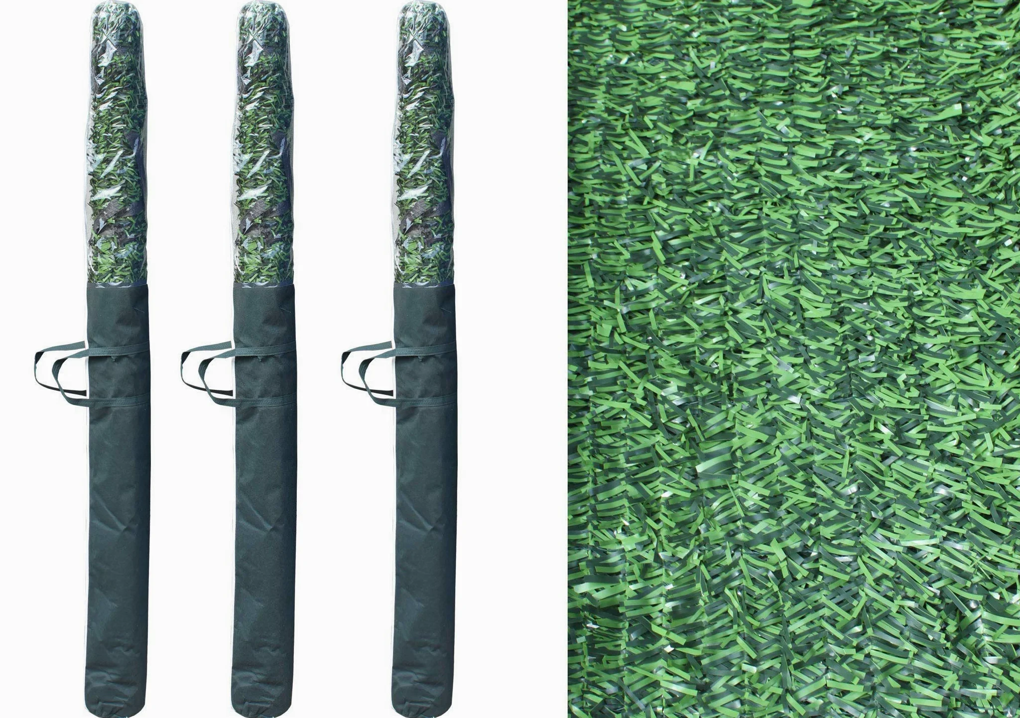 PAL | Rollo de seto Artificial ignífugo Verde de ocultación vallado jardín 3x1.5m (3- Rollos seto 3x1.5)