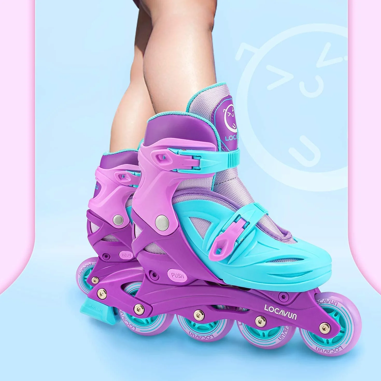 Patines en línea Ajustables 4 Tamaños Ruedas PU 82A para Niños Interior Exterior